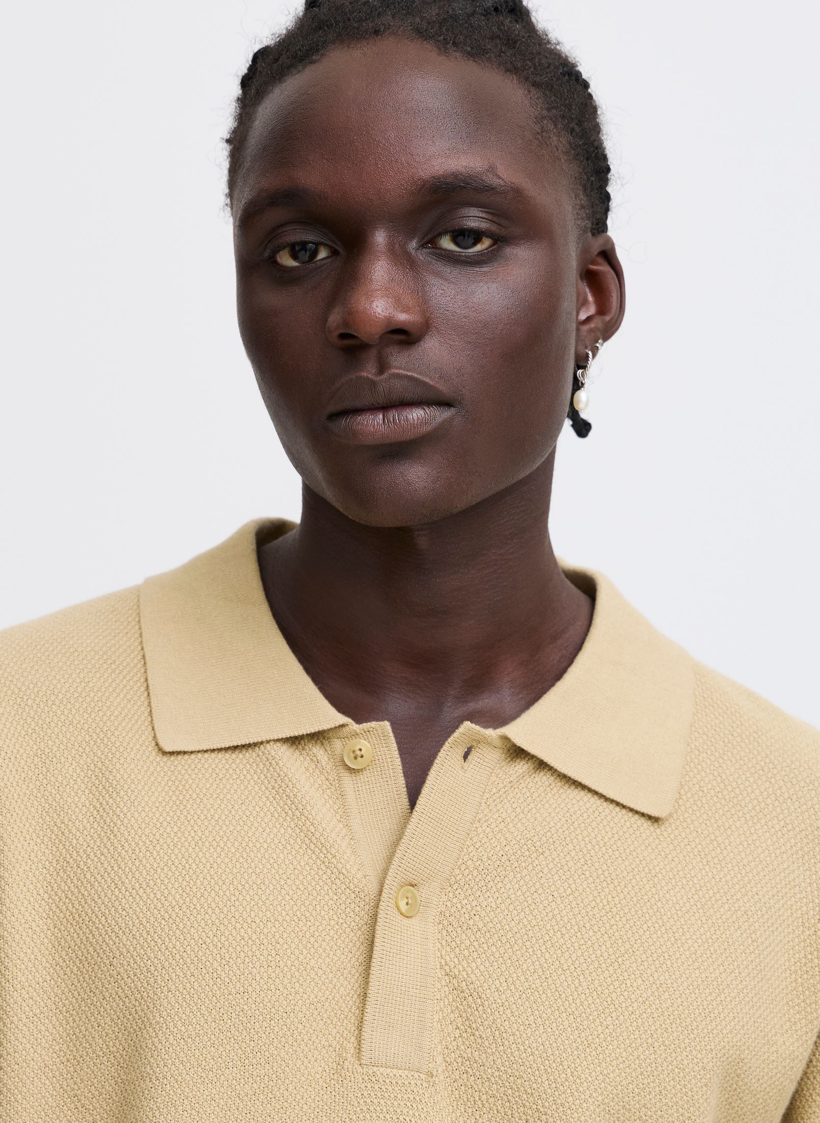 Polos manches courtes BHALK Polo knit homme beige Blend Polos manches courtes BHALK Polo knit homme beige CORNSTALK