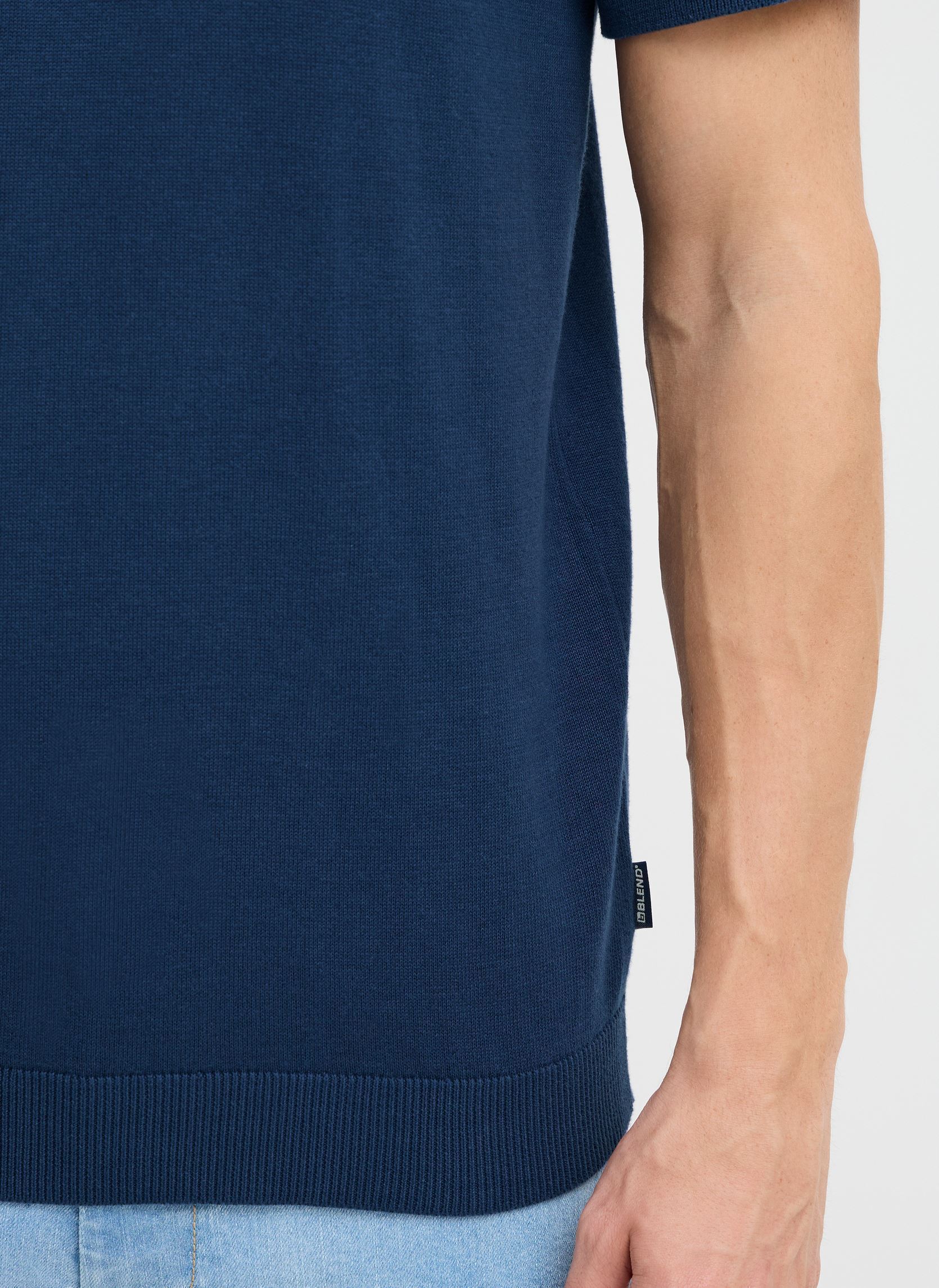 Polos manches courtes BHASKE Polo knit homme bleu Blend Polos manches courtes BHASKE Polo knit homme bleu DRESS BLUES