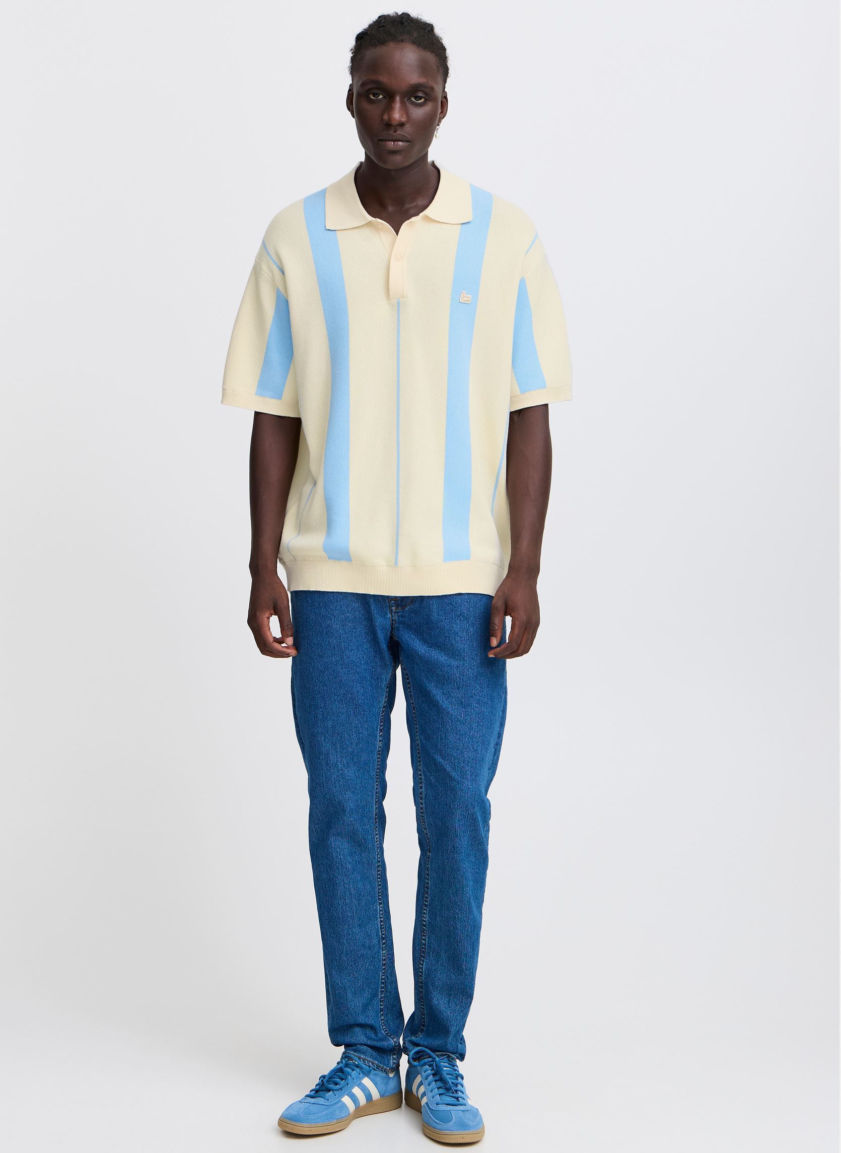 Pulls BHAMAL Polo knit homme beige Blend Pulls BHAMAL Polo knit homme beige BLUE BELL