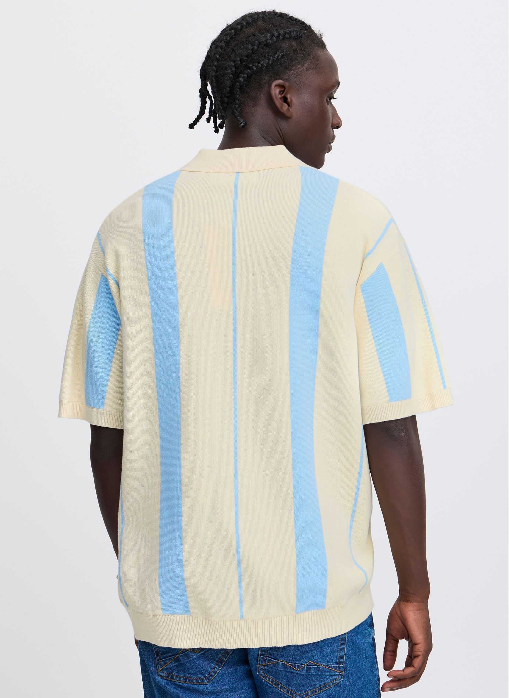 Pulls BHAMAL Polo knit homme beige Blend Pulls BHAMAL Polo knit homme beige BLUE BELL