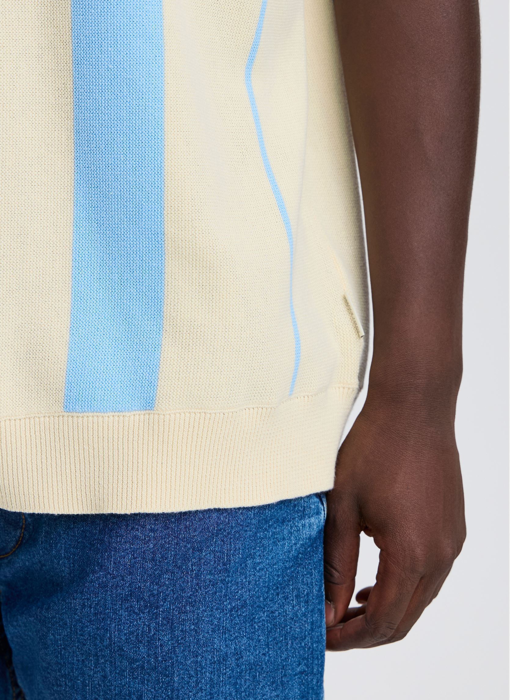 Pulls BHAMAL Polo knit homme beige Blend Pulls BHAMAL Polo knit homme beige BLUE BELL