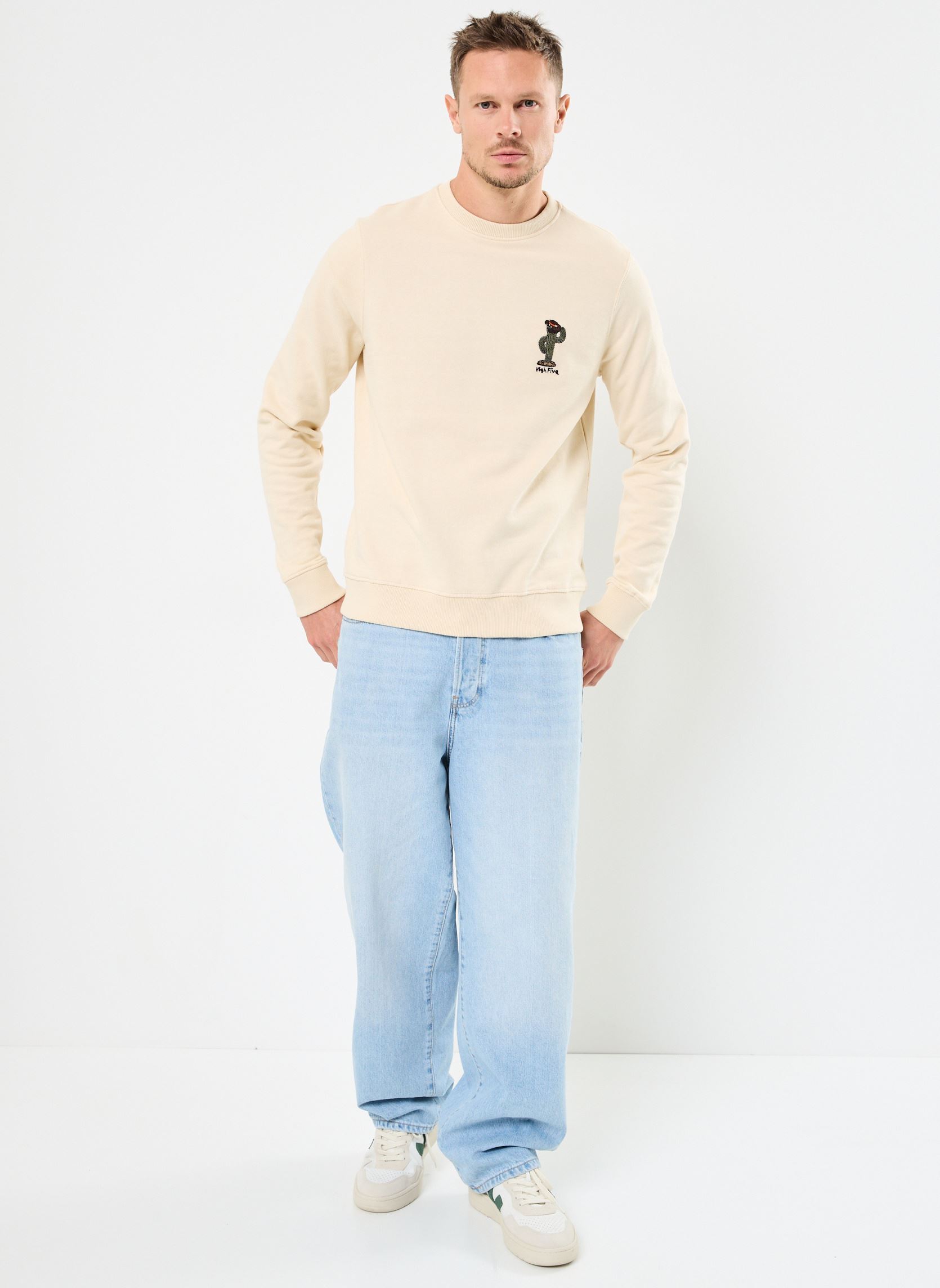 Sweatshirts BHJOKO sweatshirt heren beige Blend Sweatshirts BHJOKO sweatshirt heren beige BLEACHED SAND