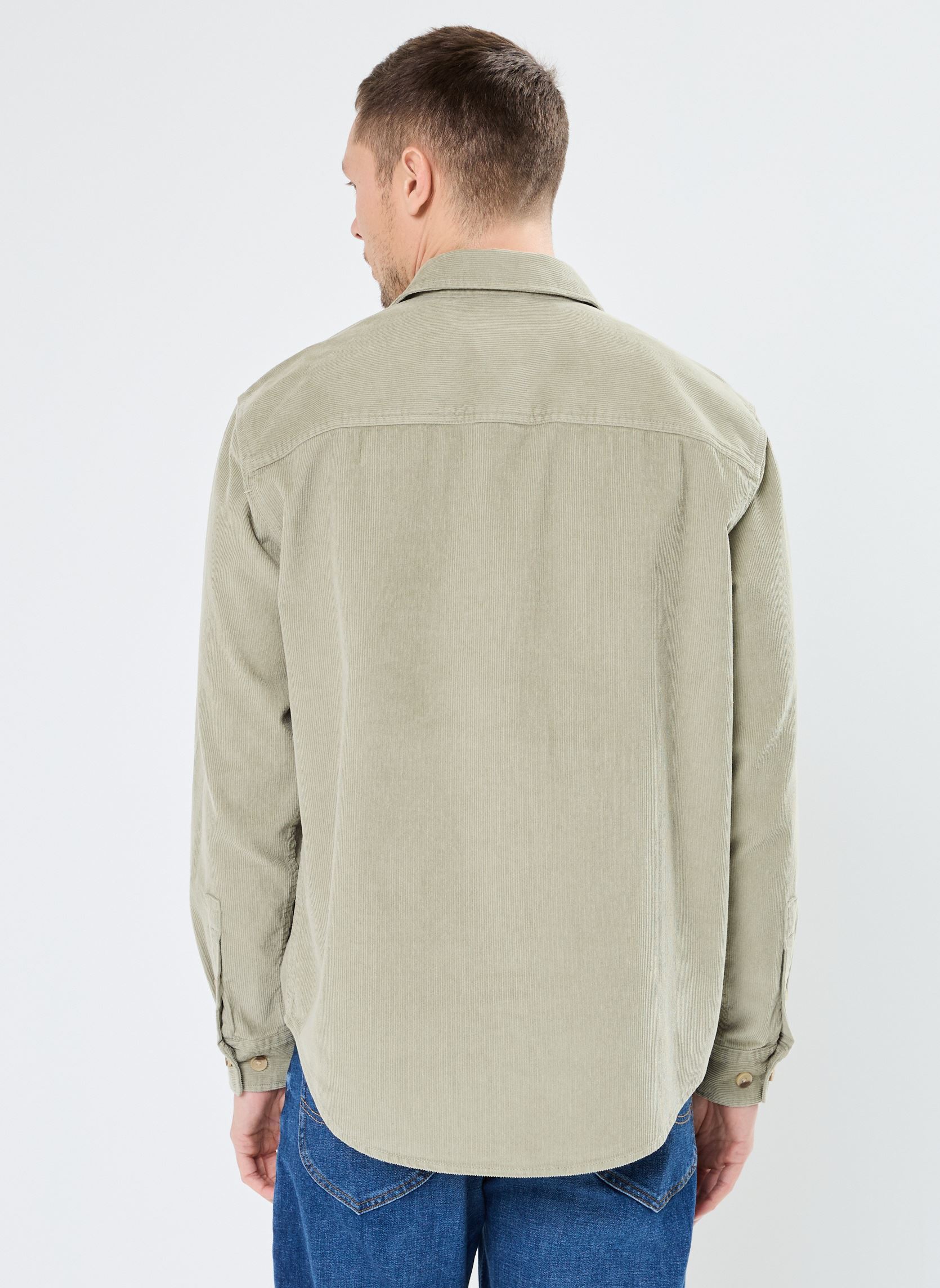 Chemises ONSALP RLX 2PKT WASHD CORD LS SHIRT NOOS homme vert Only & Sons Chemises ONSALP RLX 2PKT WASHD CORD LS SHIRT NOOS homme vert SEAGRASS