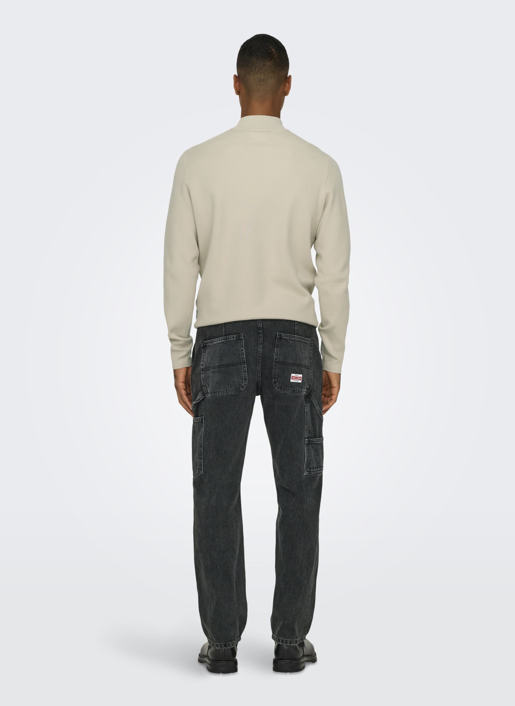 Jeans droit ONSEDGE STR CAR WB 3015 TAI DNM NOOS homme noir Only & Sons Jeans droit ONSEDGE STR CAR WB 3015 TAI DNM NOOS homme noir WASHED BLACK