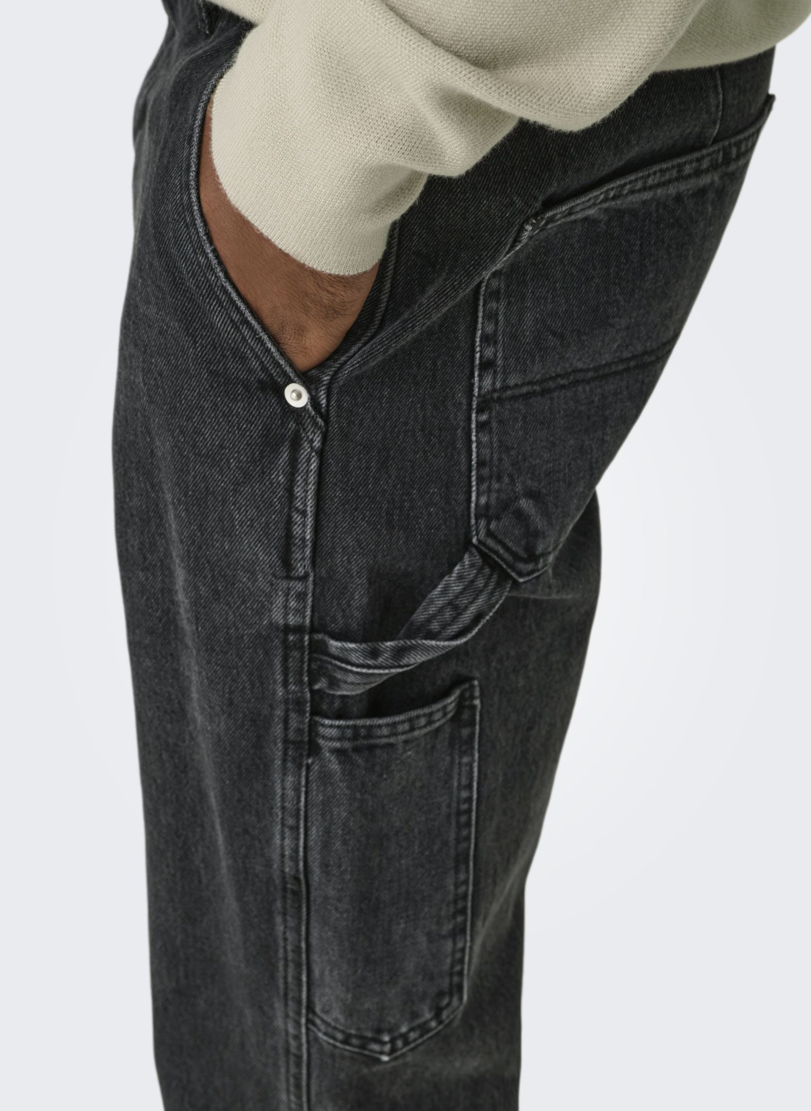 Jeans droit ONSEDGE STR CAR WB 3015 TAI DNM NOOS homme noir Only & Sons Jeans droit ONSEDGE STR CAR WB 3015 TAI DNM NOOS homme noir WASHED BLACK
