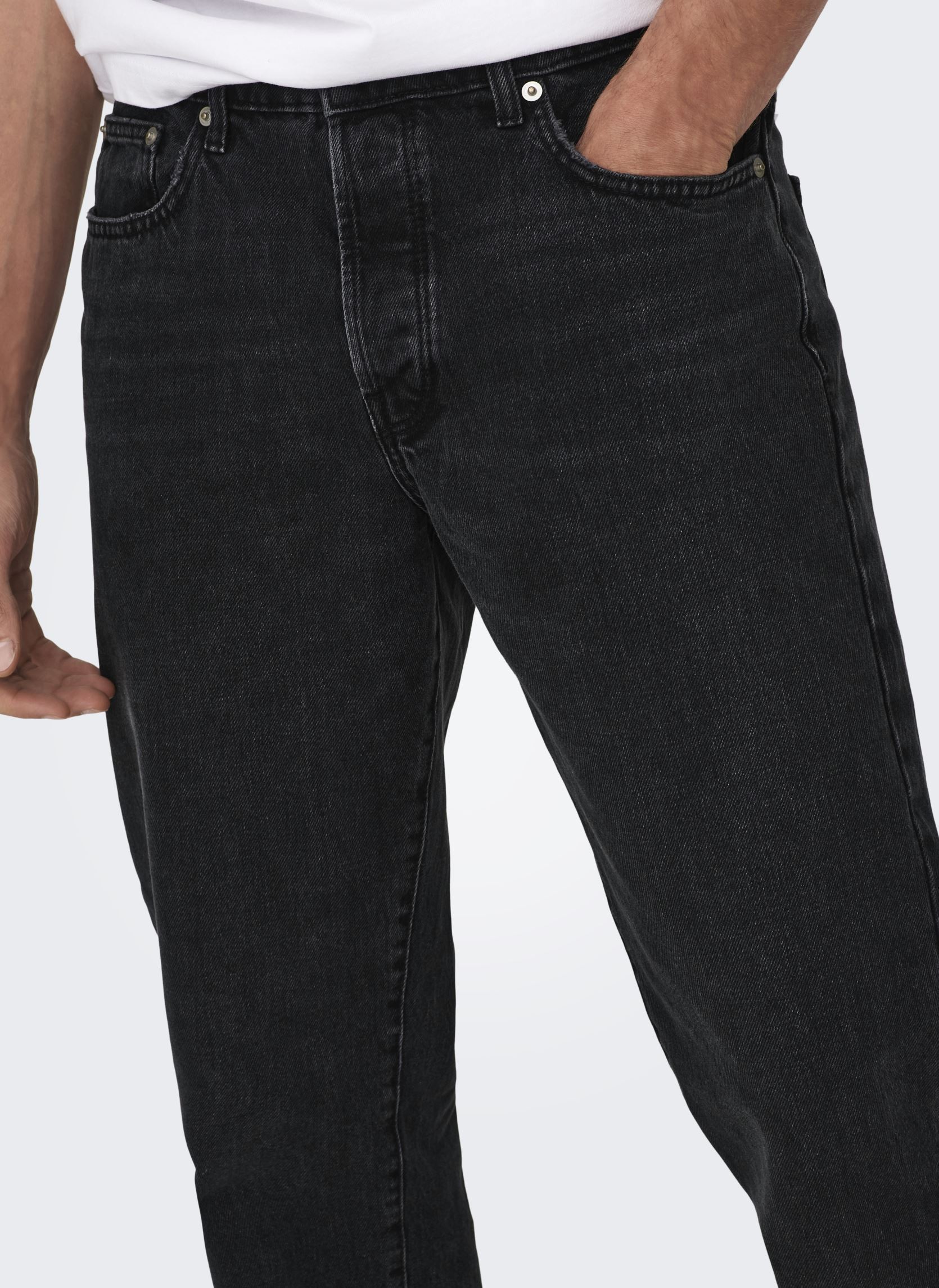Jeans droit ONSEDGE STRAIGHT BLACK 6985 TAI DNM NOOS homme noir Only & Sons Jeans droit ONSEDGE STRAIGHT BLACK 6985 TAI DNM NOOS homme noir BLACK DENIM