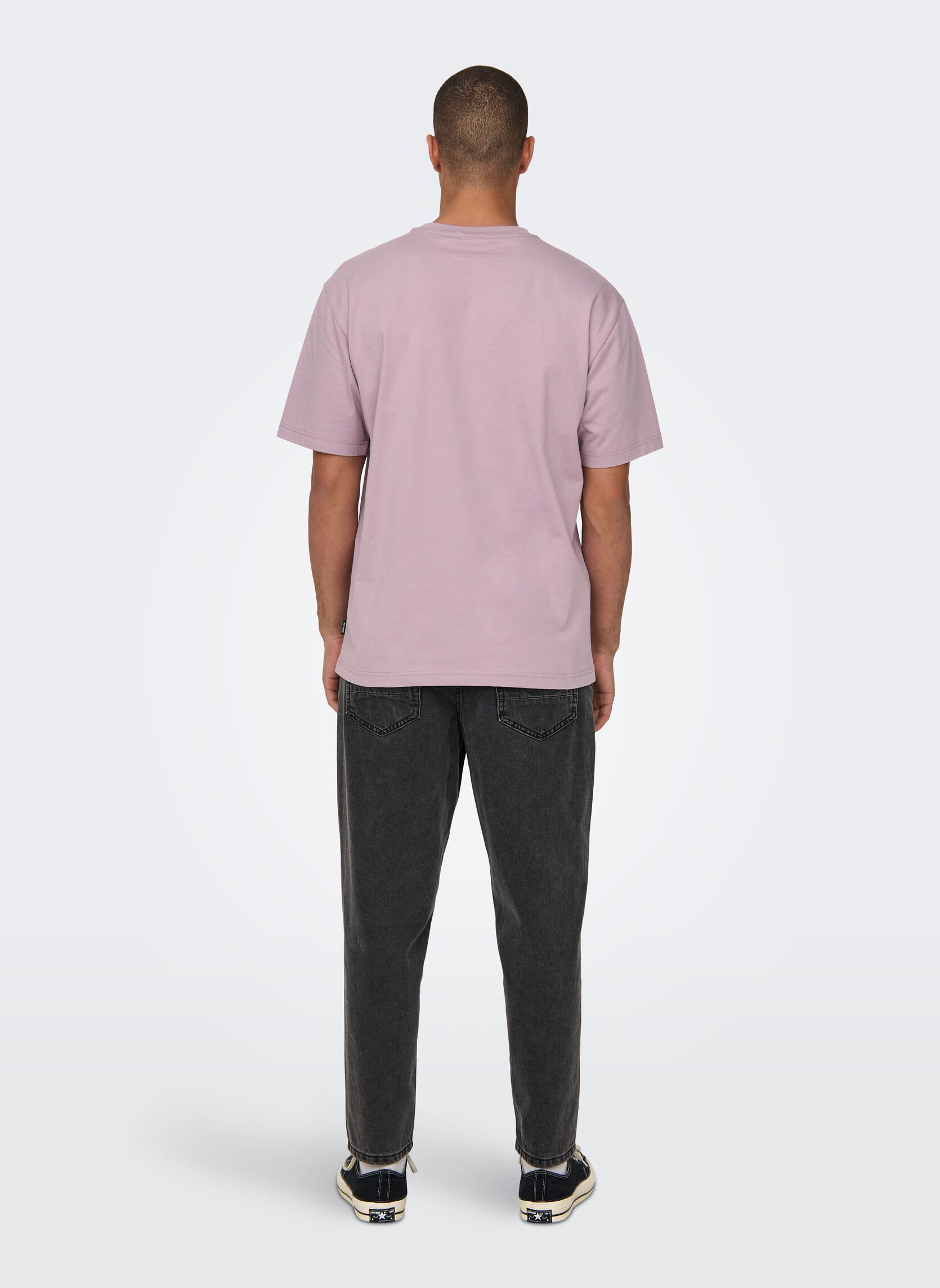 Tee-shirts manches courtes ONSFRED LIFE RLX SS TEE NOOS homme rose Only & Sons Tee-shirts manches courtes ONSFRED LIFE RLX SS TEE NOOS homme rose ASH ROSE