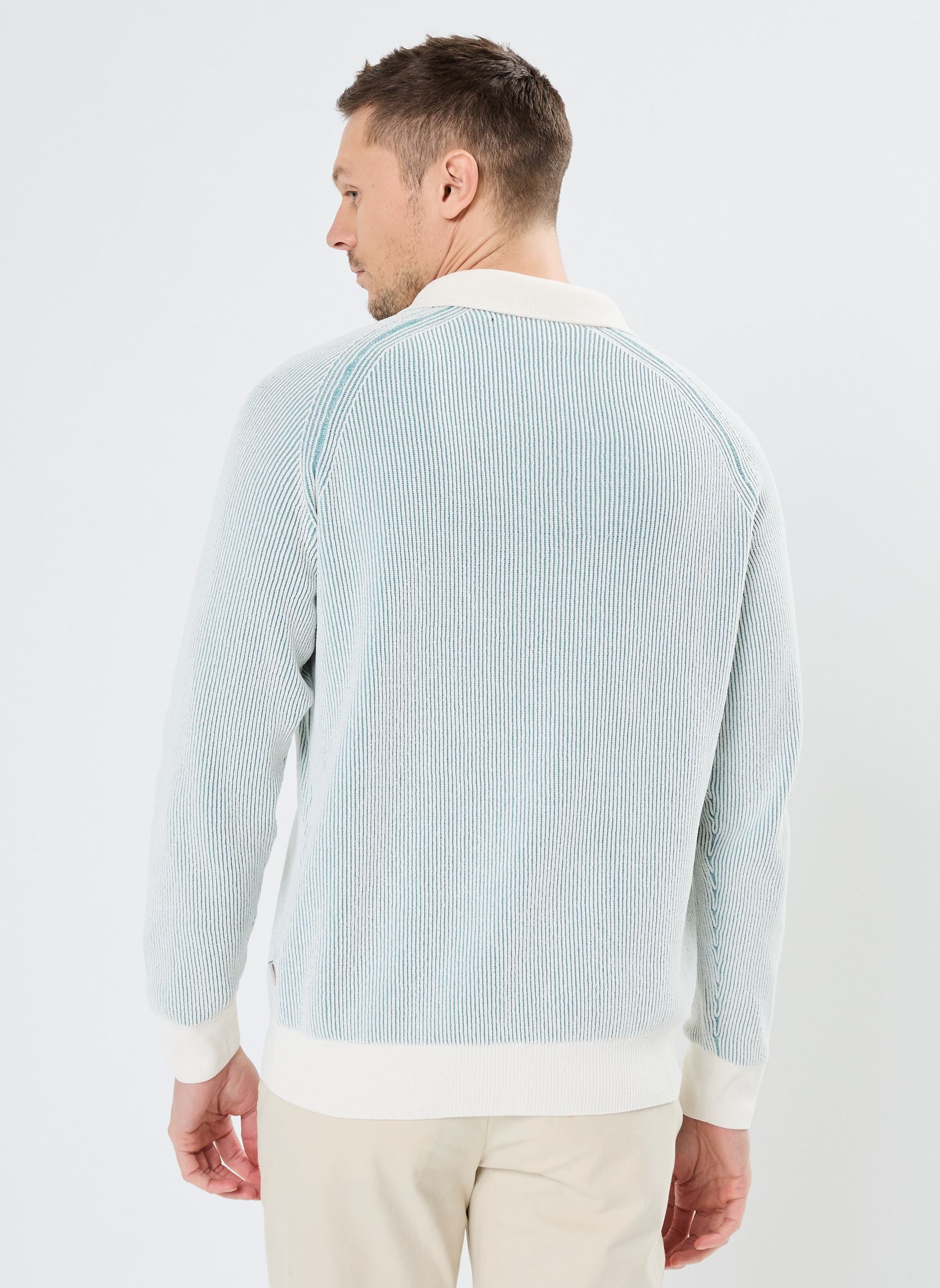 Pullover ONSGRANT RLX 7 LS BTN POLO KNIT herren weiß Only & Sons Pullover ONSGRANT RLX 7 LS BTN POLO KNIT herren weiß CLOUD DANCER