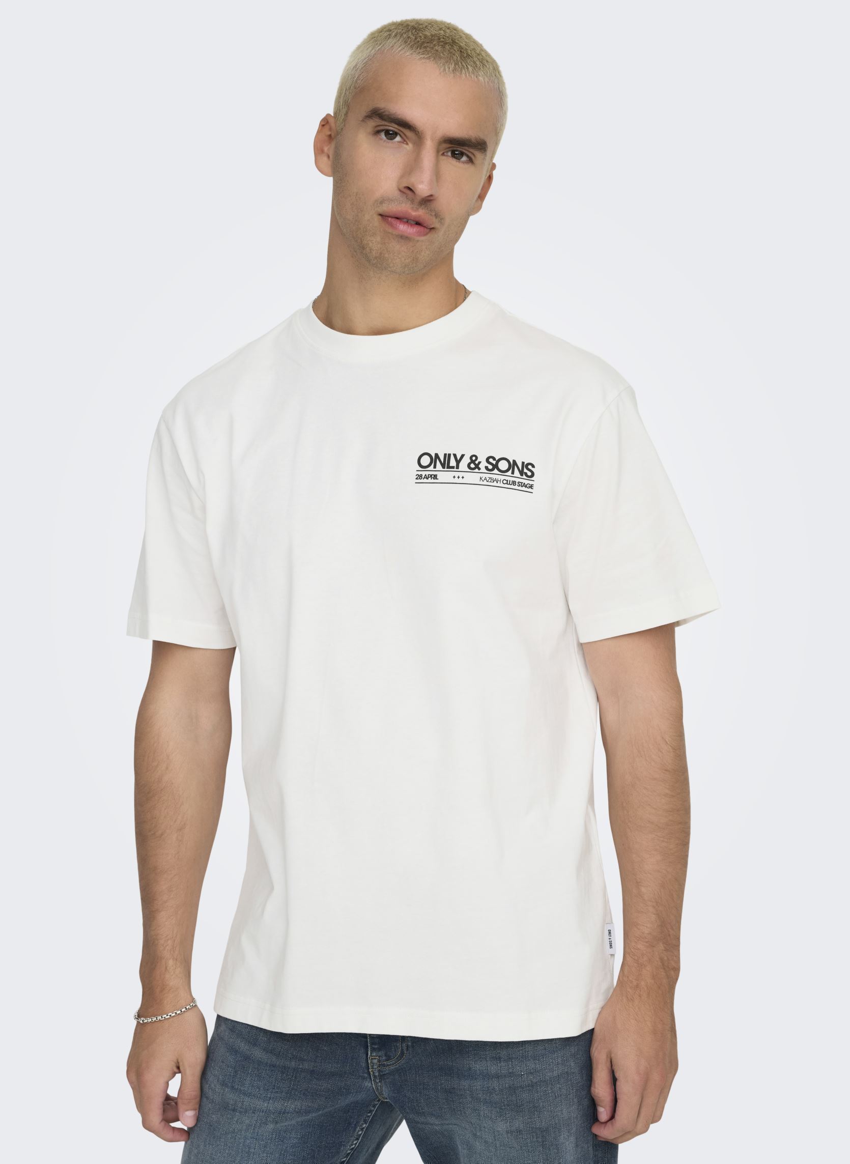Tee-shirts manches courtes ONSKAZBAH PRINT RLX SS TEE homme blanc Only & Sons Tee-shirts manches courtes ONSKAZBAH PRINT RLX SS TEE homme blanc CLOUD DANCER