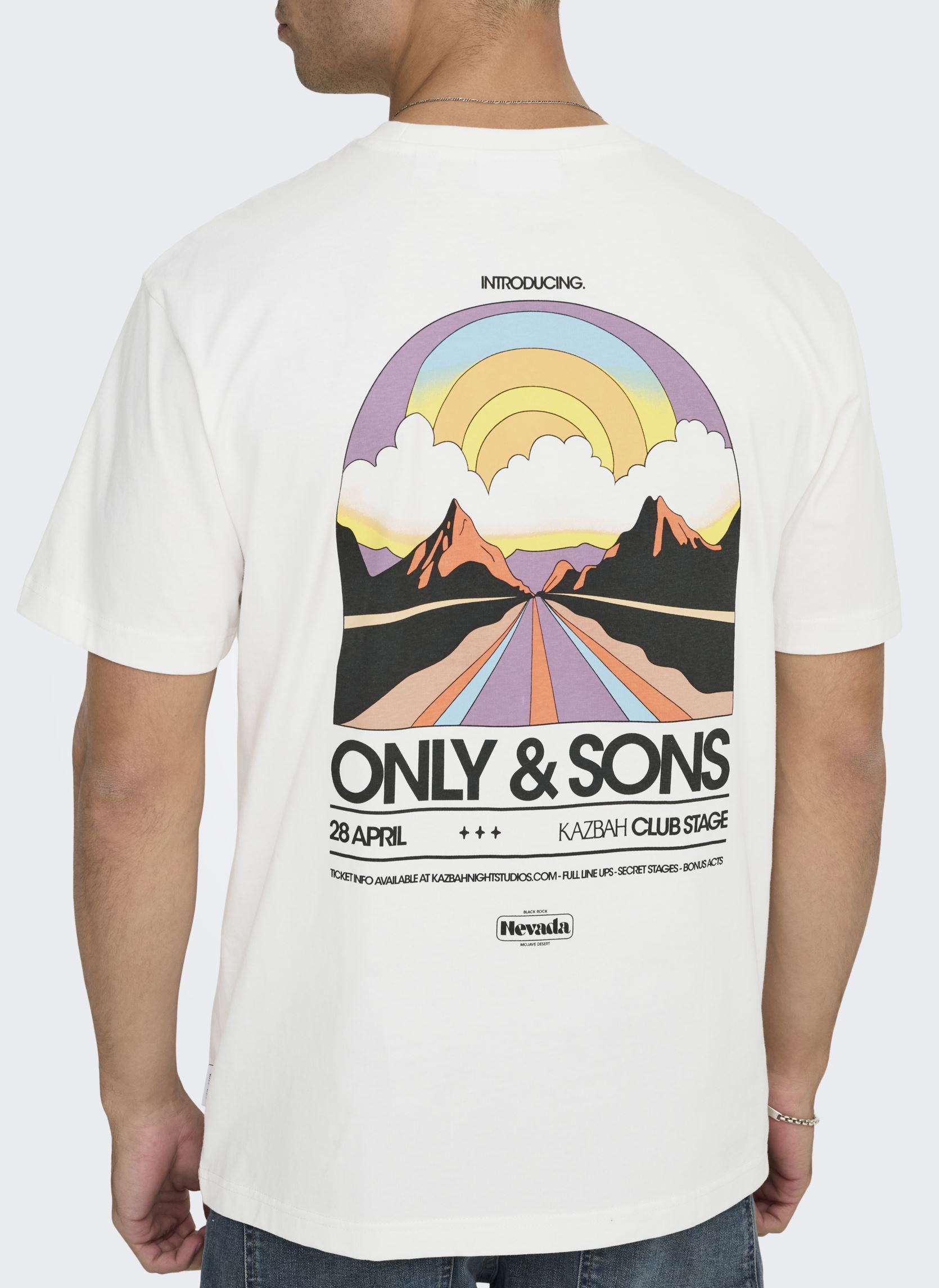 Tee-shirts manches courtes ONSKAZBAH PRINT RLX SS TEE homme blanc Only & Sons Tee-shirts manches courtes ONSKAZBAH PRINT RLX SS TEE homme blanc CLOUD DANCER