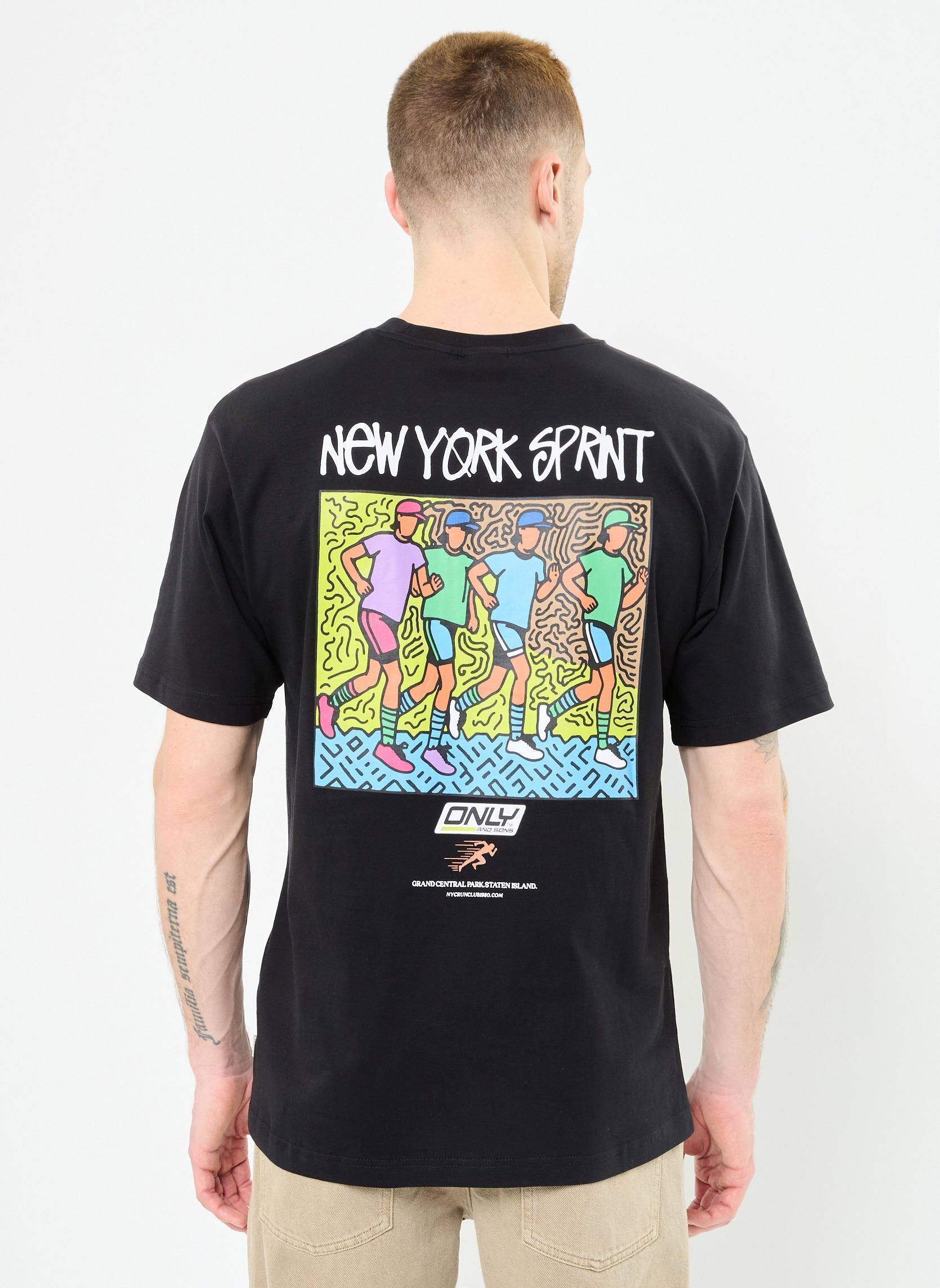 Tee-shirts manches courtes ONSSPRINT LOGO RLX SS TEE CS homme noir Only & Sons Tee-shirts manches courtes ONSSPRINT LOGO RLX SS TEE CS homme noir BLACK