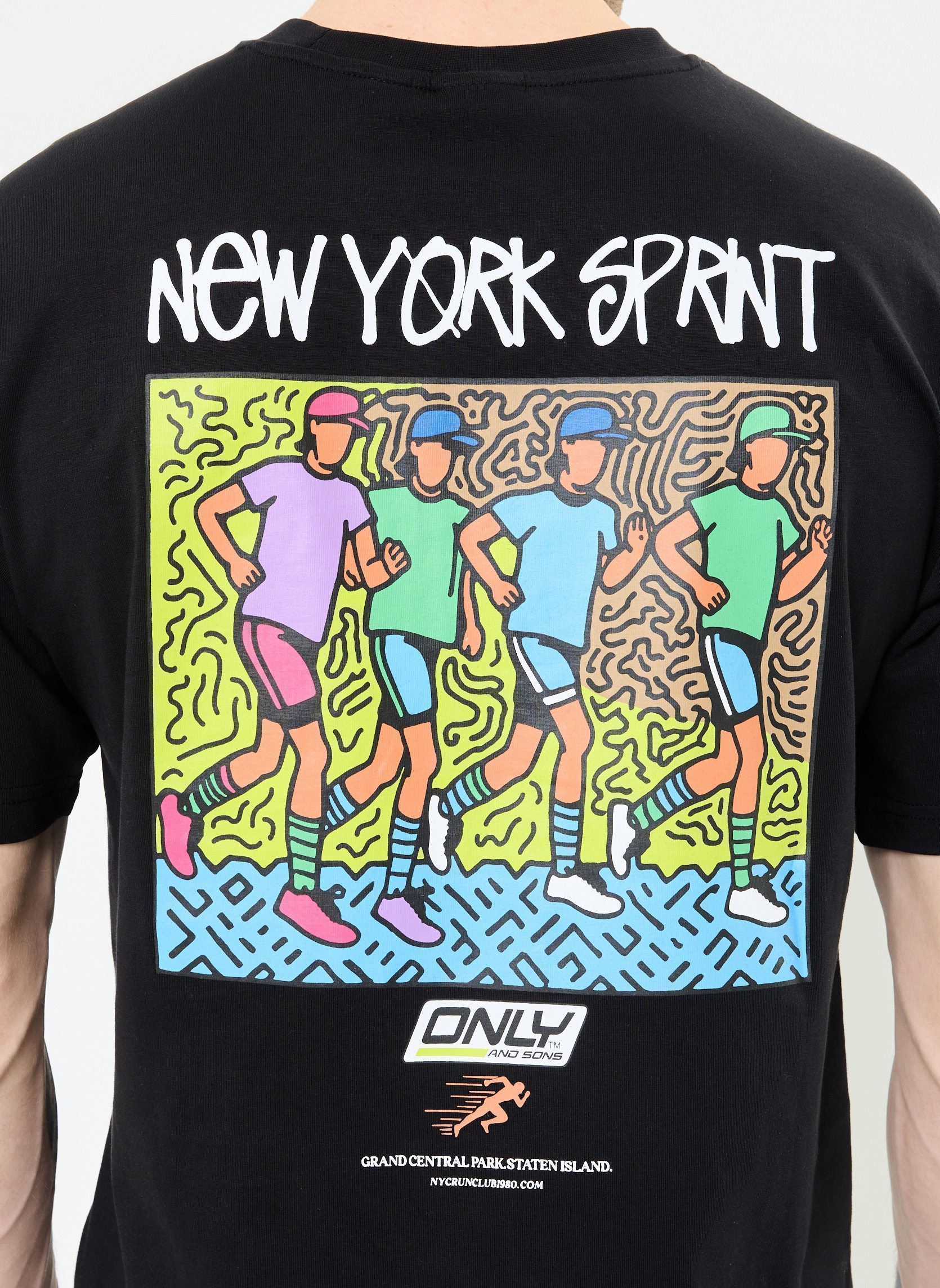 Tee-shirts manches courtes ONSSPRINT LOGO RLX SS TEE CS homme noir Only & Sons Tee-shirts manches courtes ONSSPRINT LOGO RLX SS TEE CS homme noir BLACK