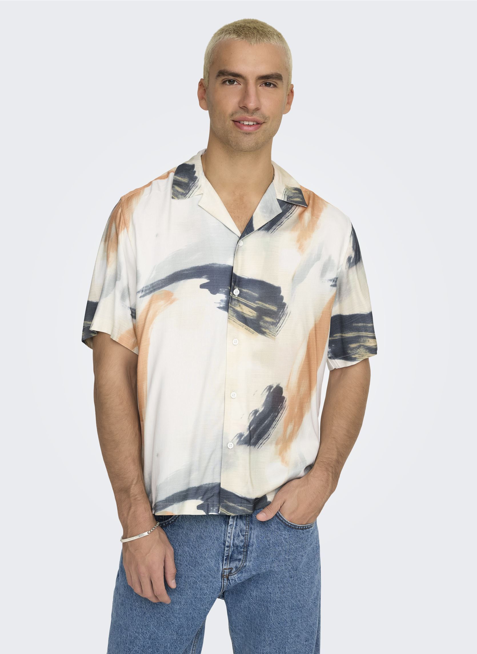 Vêtements Only & Sons ONSDASH LIFE REG DIG AOP SS RESORT SHIRT pour Accessoires