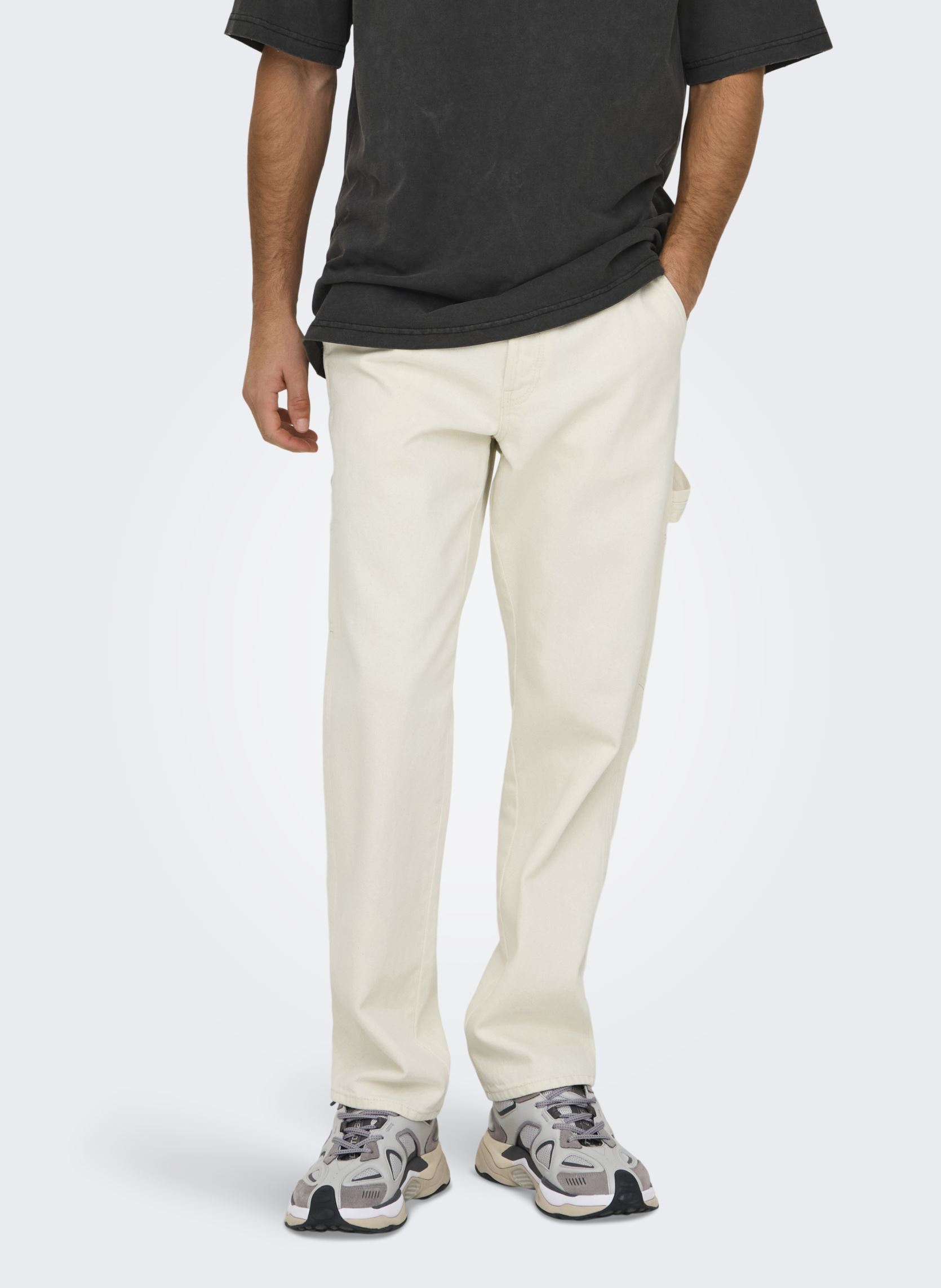 Vêtements Only & Sons ONSEDGE STRAIGHT CAR ECRU1088PIMDNM NOOS pour Accessoires