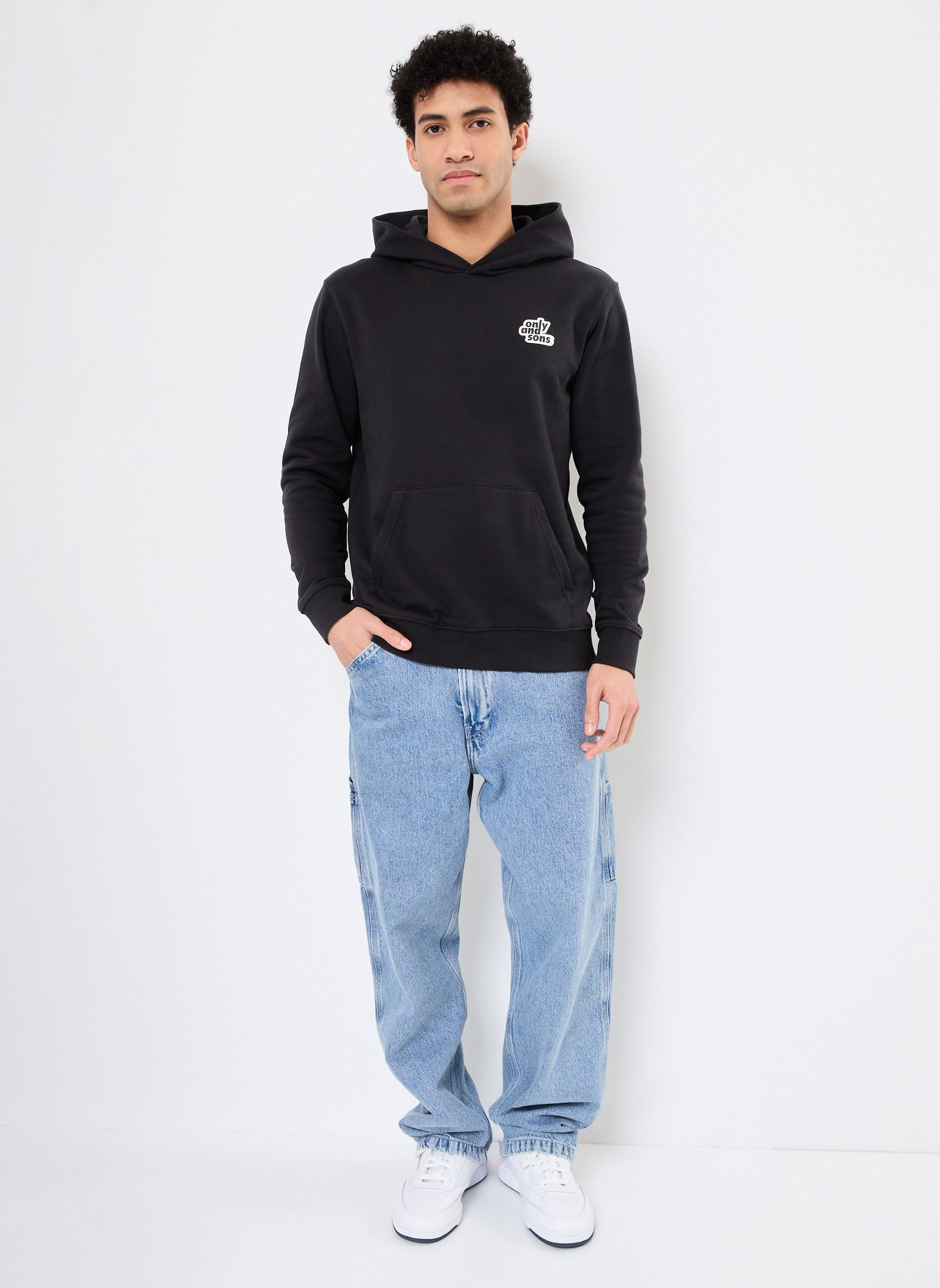 Jersey con capucha ONSFLOWER REG HOODIE CS hombre negro Only & Sons Jersey con capucha ONSFLOWER REG HOODIE CS hombre negro BLACK