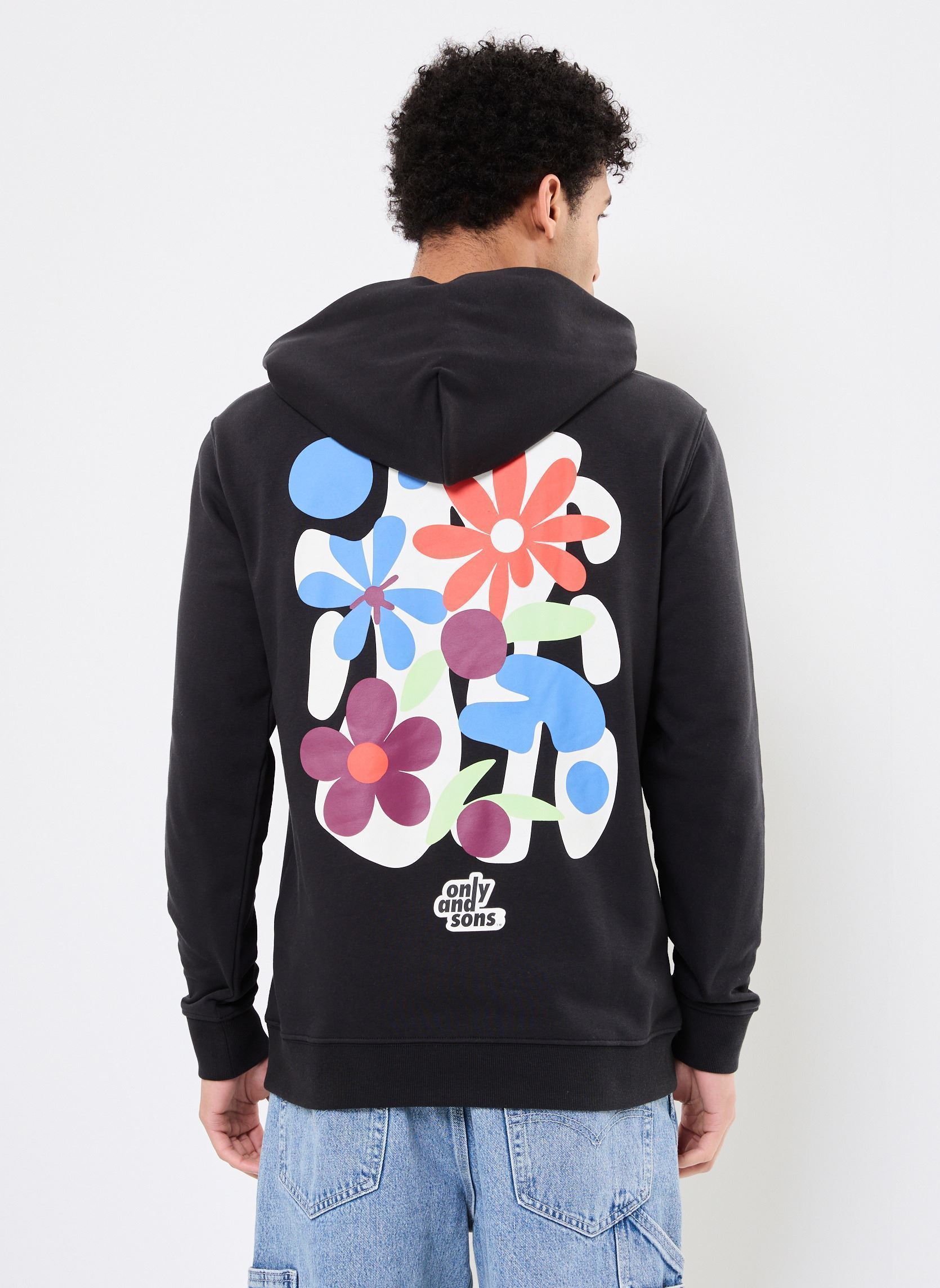 Jersey con capucha ONSFLOWER REG HOODIE CS hombre negro Only & Sons Jersey con capucha ONSFLOWER REG HOODIE CS hombre negro BLACK