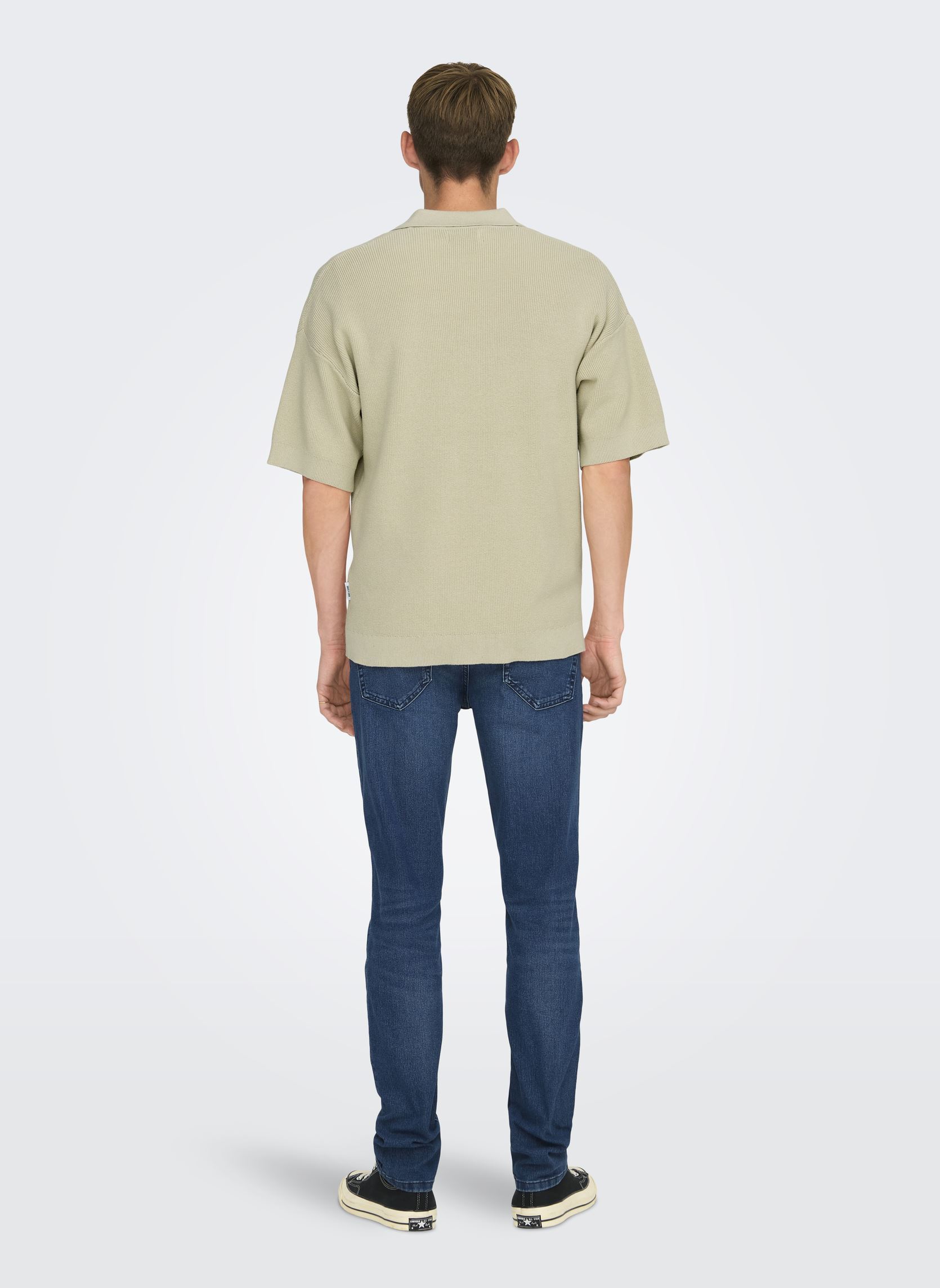 Polos manches courtes ONSGRIFFIN DS 9 STRUC BTN POLO KNIT NOOS homme gris Only & Sons Polos manches courtes ONSGRIFFIN DS 9 STRUC BTN POLO KNIT NOOS homme gris SILVER LINING