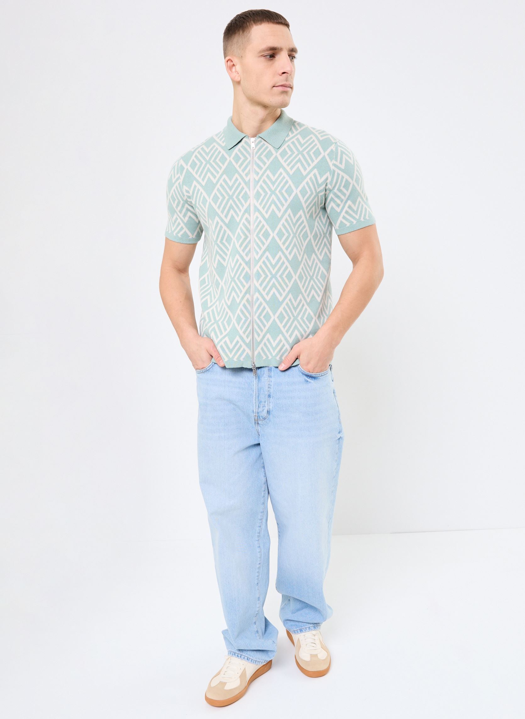 Strickjacken und Westen ONSMIKE LIFE REG 12 SS JAQ SHIRT KNIT herren grün Only & Sons Strickjacken und Westen ONSMIKE LIFE REG 12 SS JAQ SHIRT KNIT herren grün ICEBERG GREEN