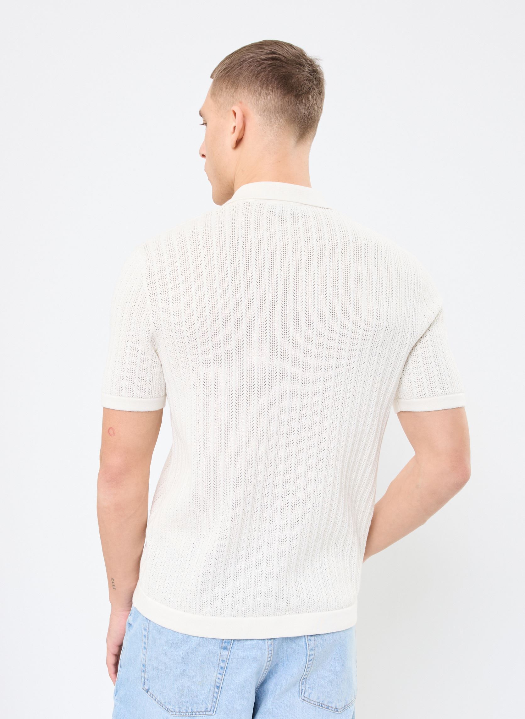 Tee-shirts manches courtes ONSMOON REG 12 SS POLO KNIT homme beige Only & Sons Tee-shirts manches courtes ONSMOON REG 12 SS POLO KNIT homme beige EGRET