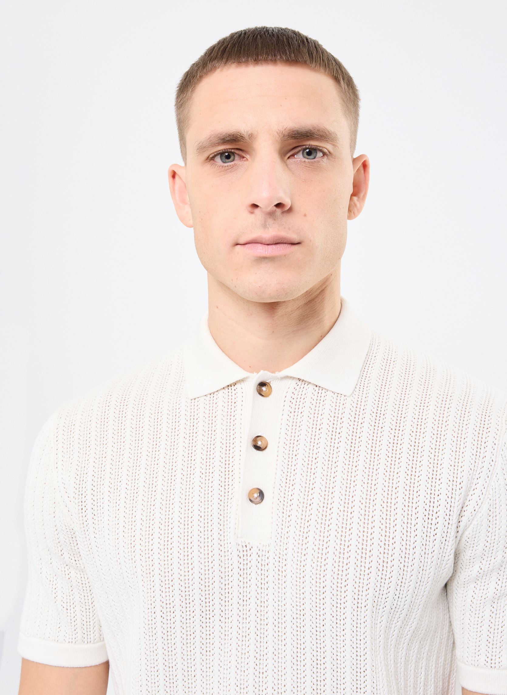 Tee-shirts manches courtes ONSMOON REG 12 SS POLO KNIT homme beige Only & Sons Tee-shirts manches courtes ONSMOON REG 12 SS POLO KNIT homme beige EGRET