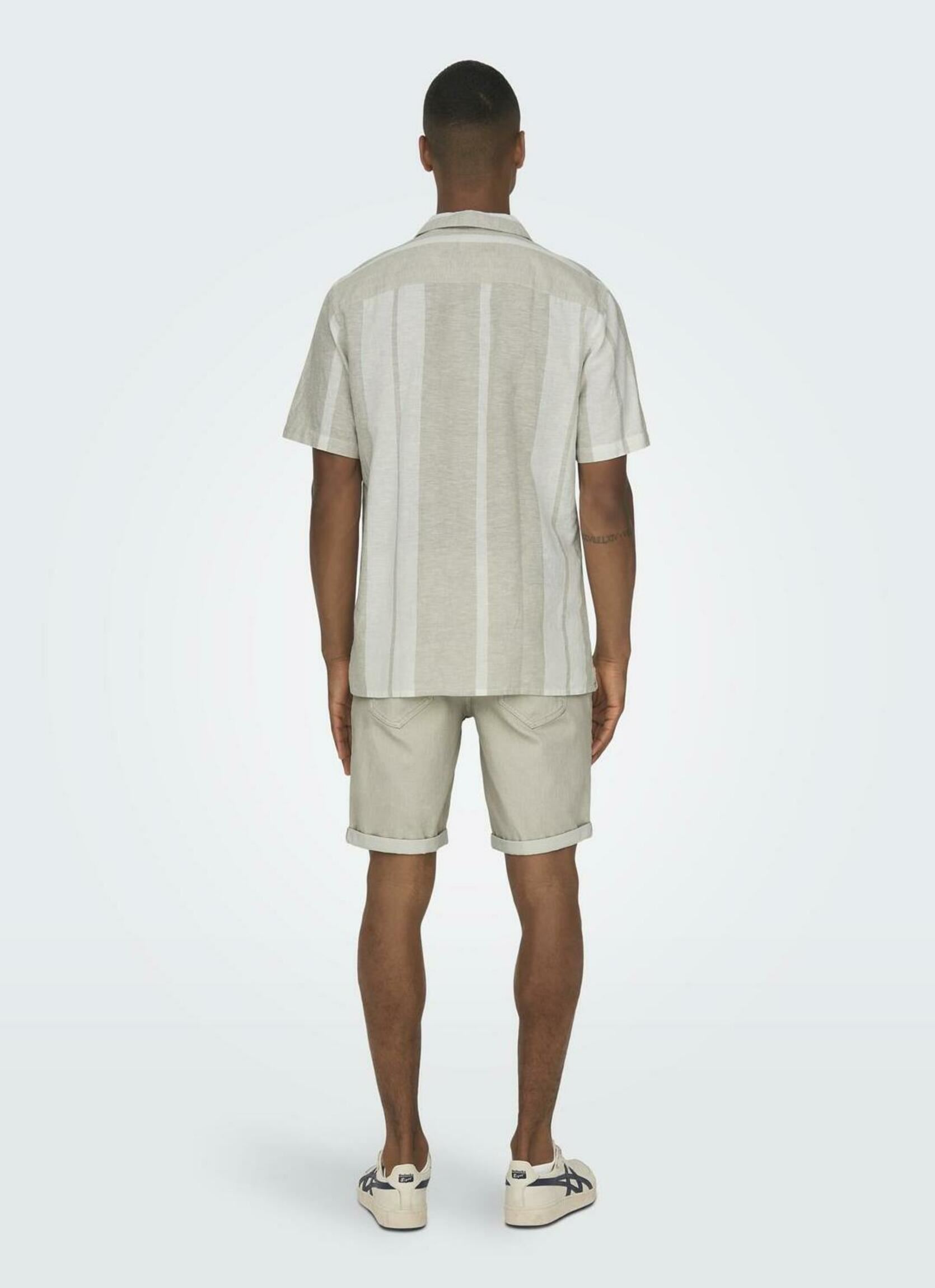 Hemden ONSCAIDEN LIFE STRIPE LINEN RESORT NOOS herren blau Only & Sons Hemden ONSCAIDEN LIFE STRIPE LINEN RESORT NOOS herren blau VINTAGE KHAKI