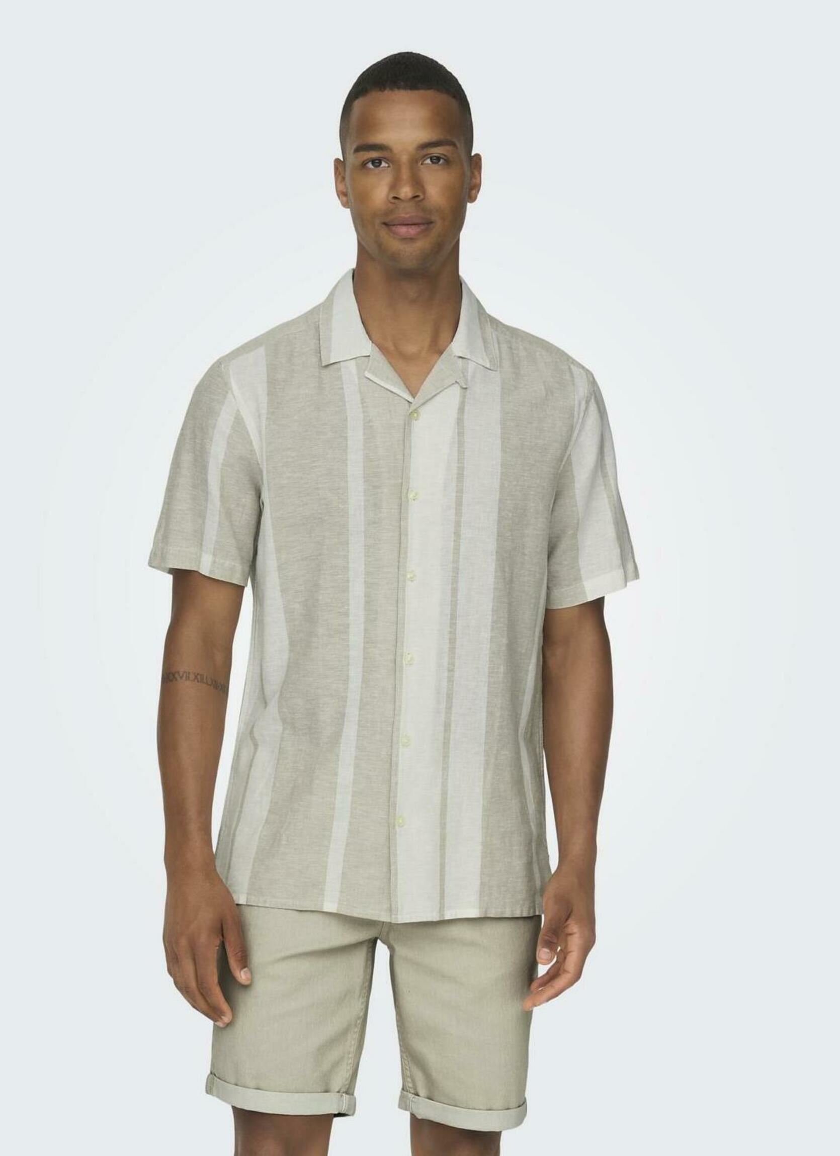 Vêtements Only & Sons ONSCAIDEN LIFE STRIPE LINEN RESORT NOOS pour Accessoires