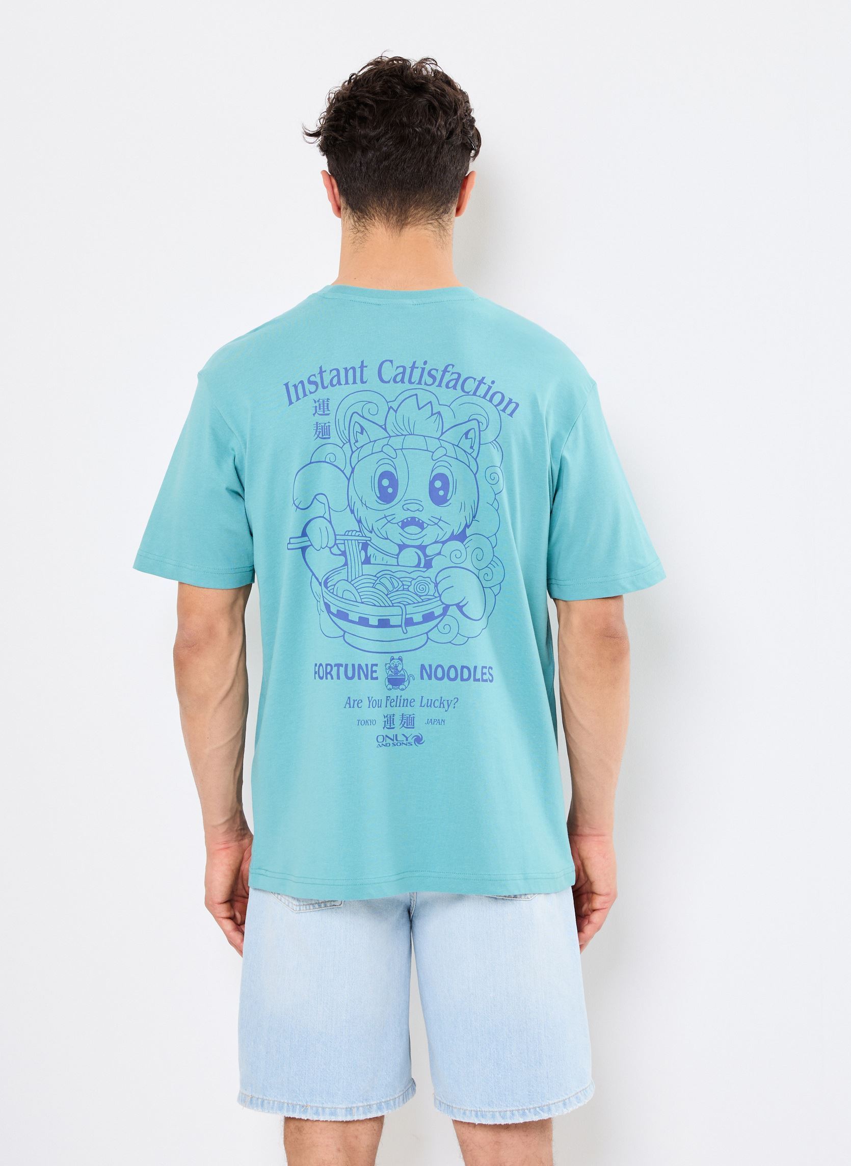 Tee-shirts manches courtes ONSCATISFACTION LOGO RLX SS TEE CS homme bleu Only & Sons Tee-shirts manches courtes ONSCATISFACTION LOGO RLX SS TEE CS homme bleu BRISTOL BLUE