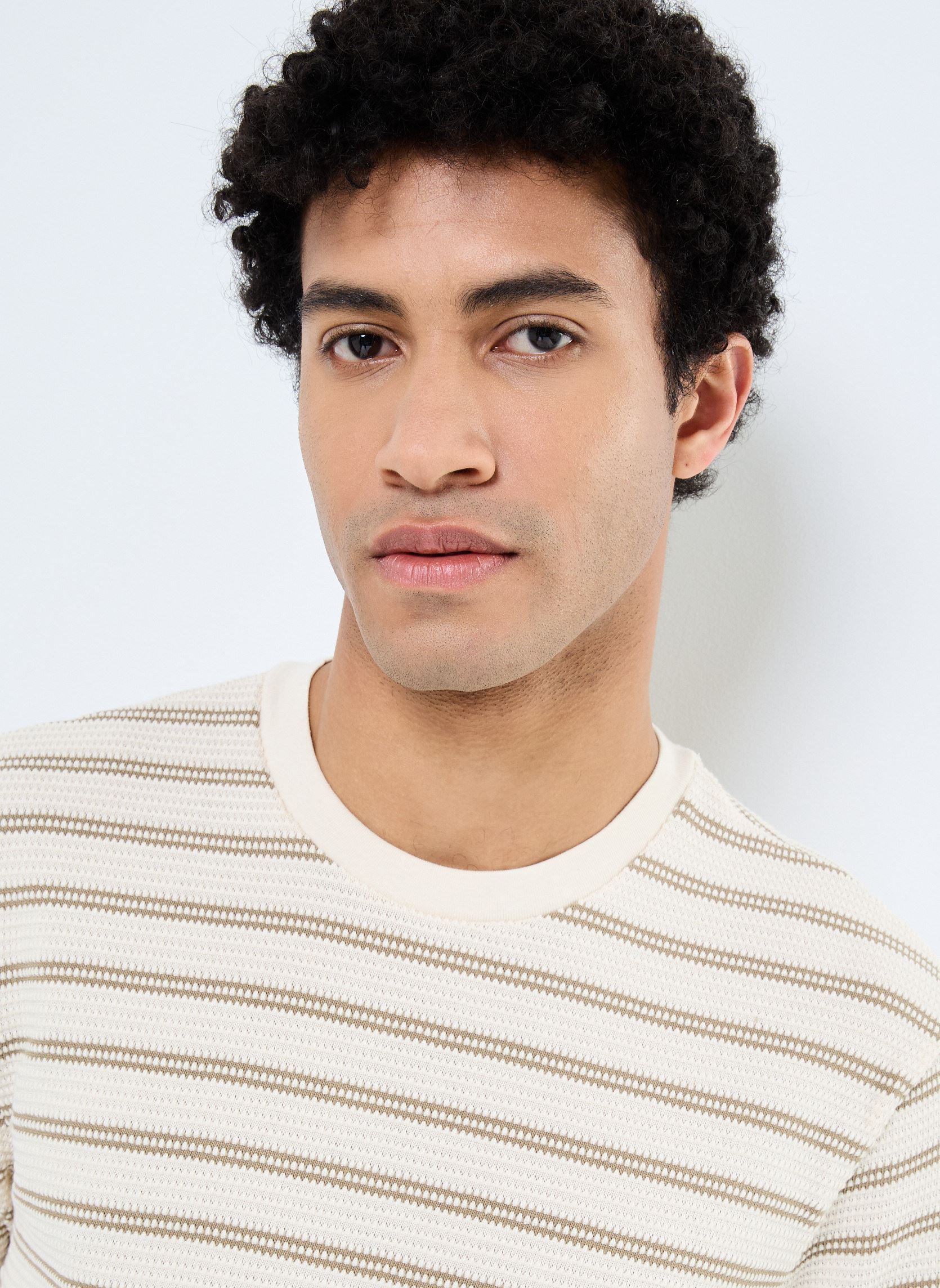 Kurzarm-T-Shirts ONSIAN REG SS STRIPE STRUCT TEE herren beige Only & Sons Kurzarm-T-Shirts ONSIAN REG SS STRIPE STRUCT TEE herren beige CHINCHILLA