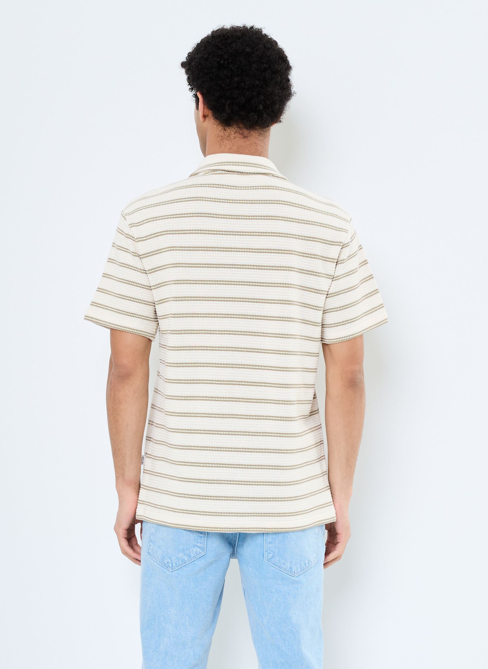 T-shirt a maniche corte ONSIAN REG STRIPE STRUCT SS RESORT POLO uomo beige Only & Sons T-shirt a maniche corte ONSIAN REG STRIPE STRUCT SS RESORT POLO uomo beige CHINCHILLA