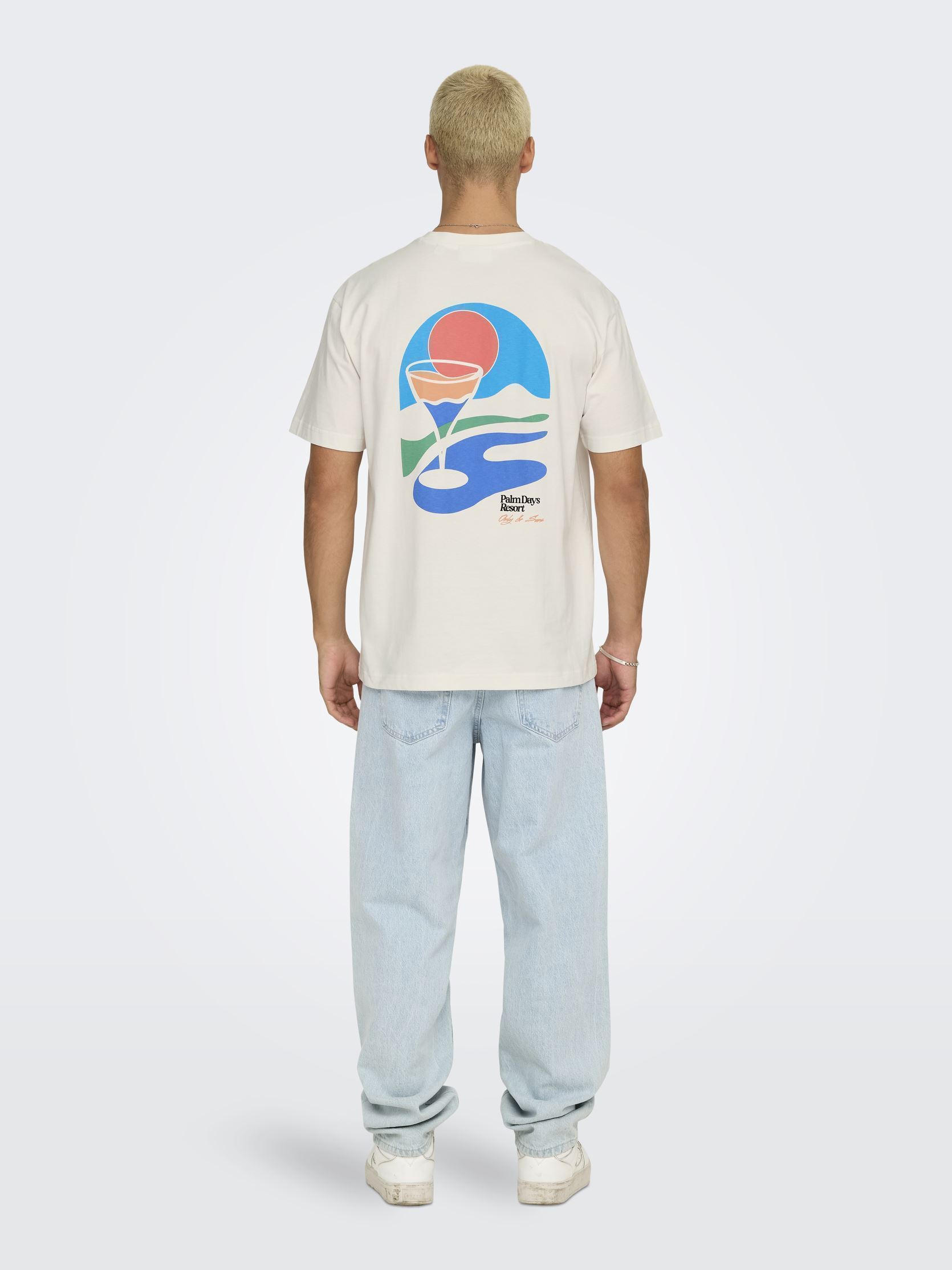 Vêtements Only & Sons ONSPALM DAYS PRINT RLX SS TEE pour Accessoires