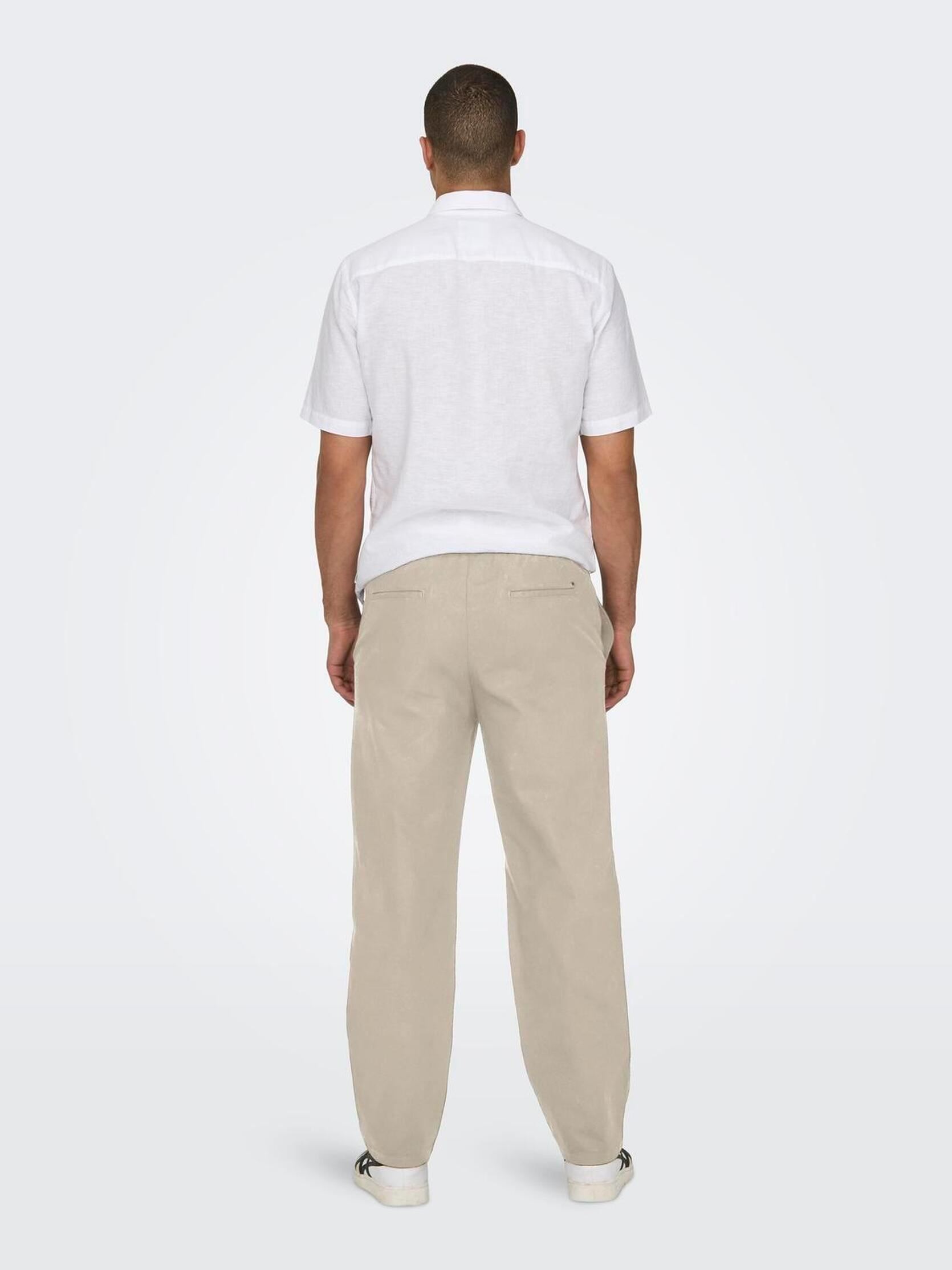 Pantaloni larghi ONSSINUS LOOSE 0007 COT LIN PANT NOOS uomo grigio Only & Sons Pantaloni larghi ONSSINUS LOOSE 0007 COT LIN PANT NOOS uomo grigio SILVER LINING