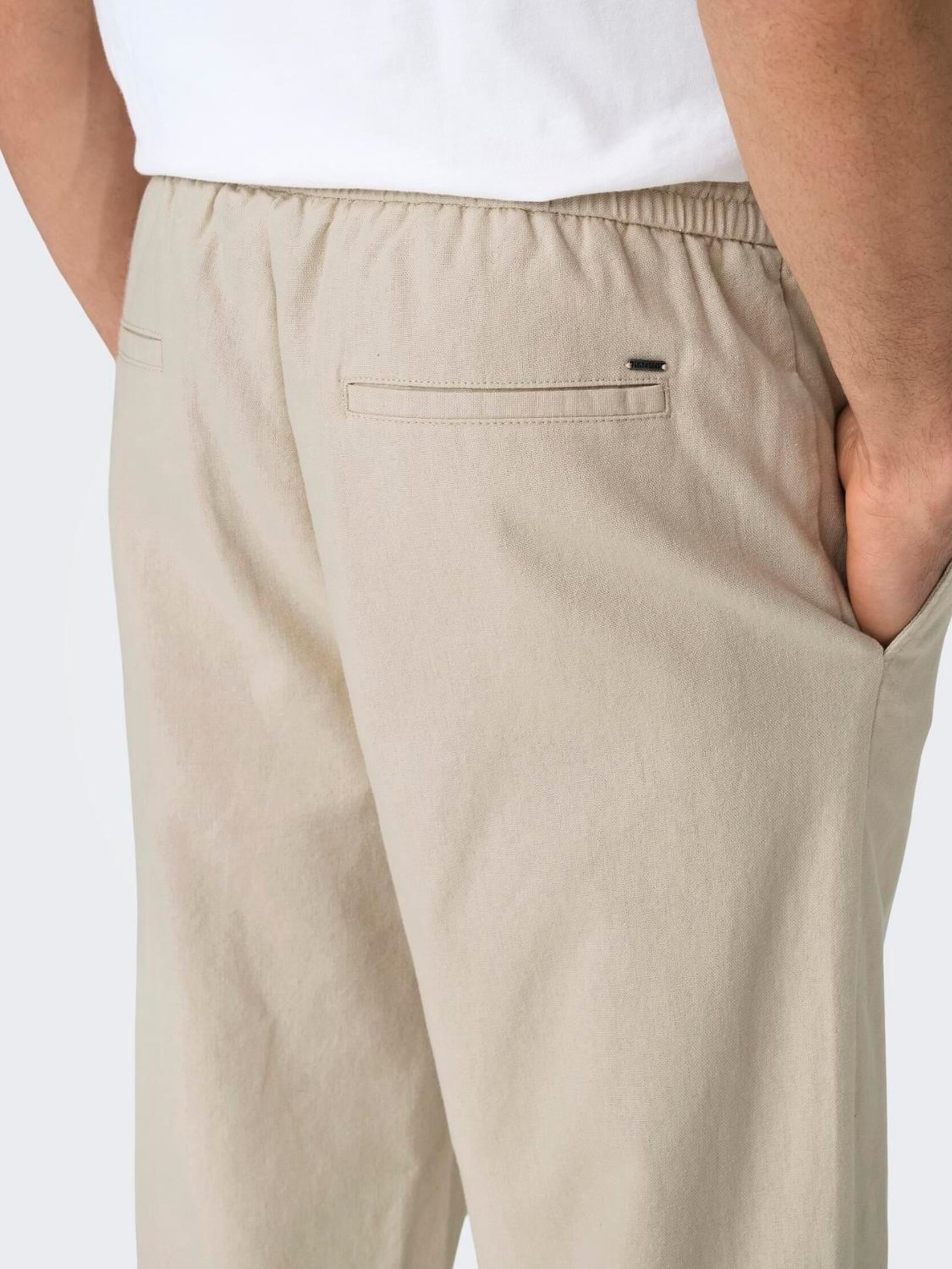 Pantaloni larghi ONSSINUS LOOSE 0007 COT LIN PANT NOOS uomo grigio Only & Sons Pantaloni larghi ONSSINUS LOOSE 0007 COT LIN PANT NOOS uomo grigio SILVER LINING