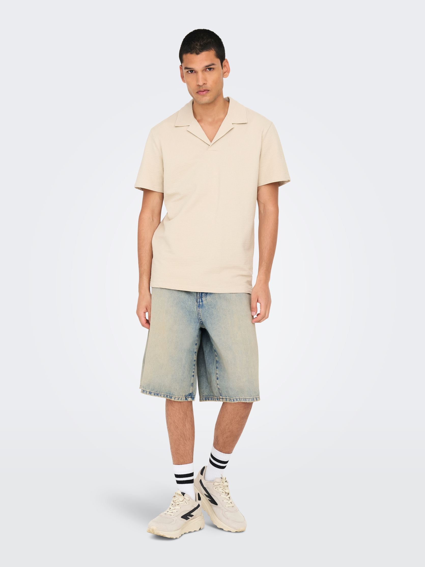 Shorts ONSCARL BALLOON LBB 2960 TAI DNM SHORTS homme bleu Only & Sons Shorts ONSCARL BALLOON LBB 2960 TAI DNM SHORTS homme bleu LIGHT BLUE BLEACHED DENIM
