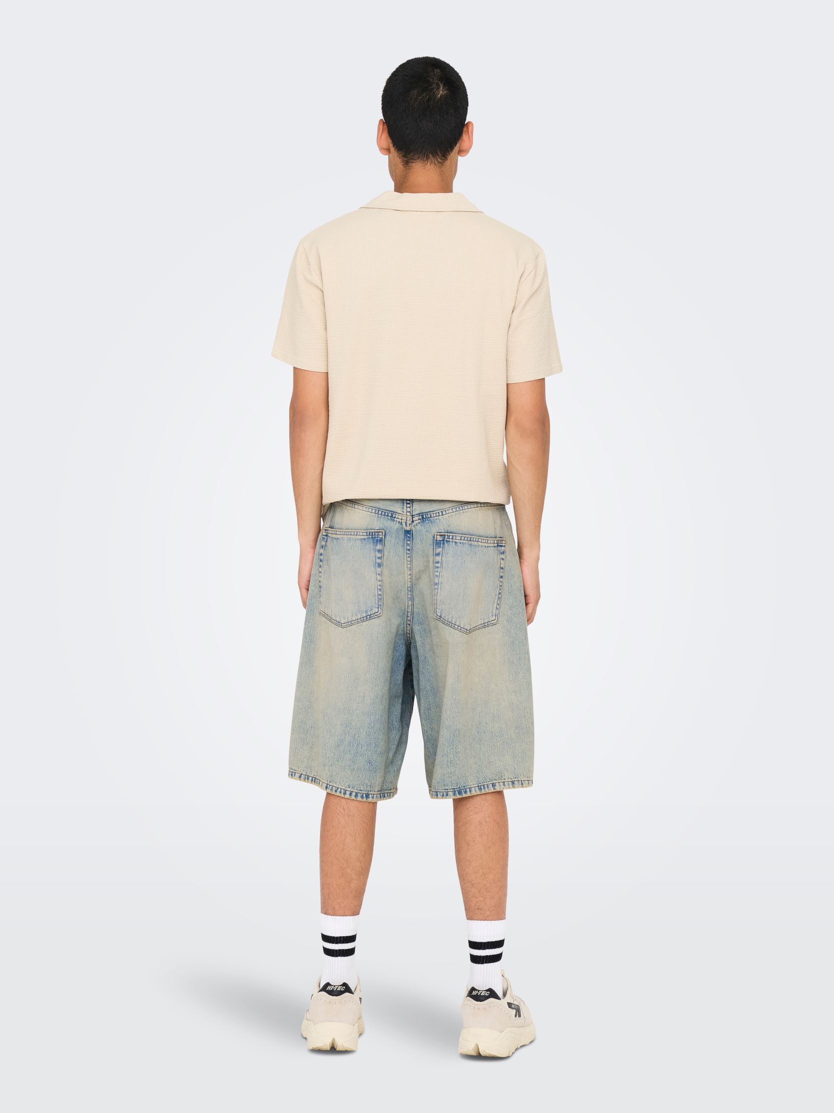 Shorts ONSCARL BALLOON LBB 2960 TAI DNM SHORTS homme bleu Only & Sons Shorts ONSCARL BALLOON LBB 2960 TAI DNM SHORTS homme bleu LIGHT BLUE BLEACHED DENIM