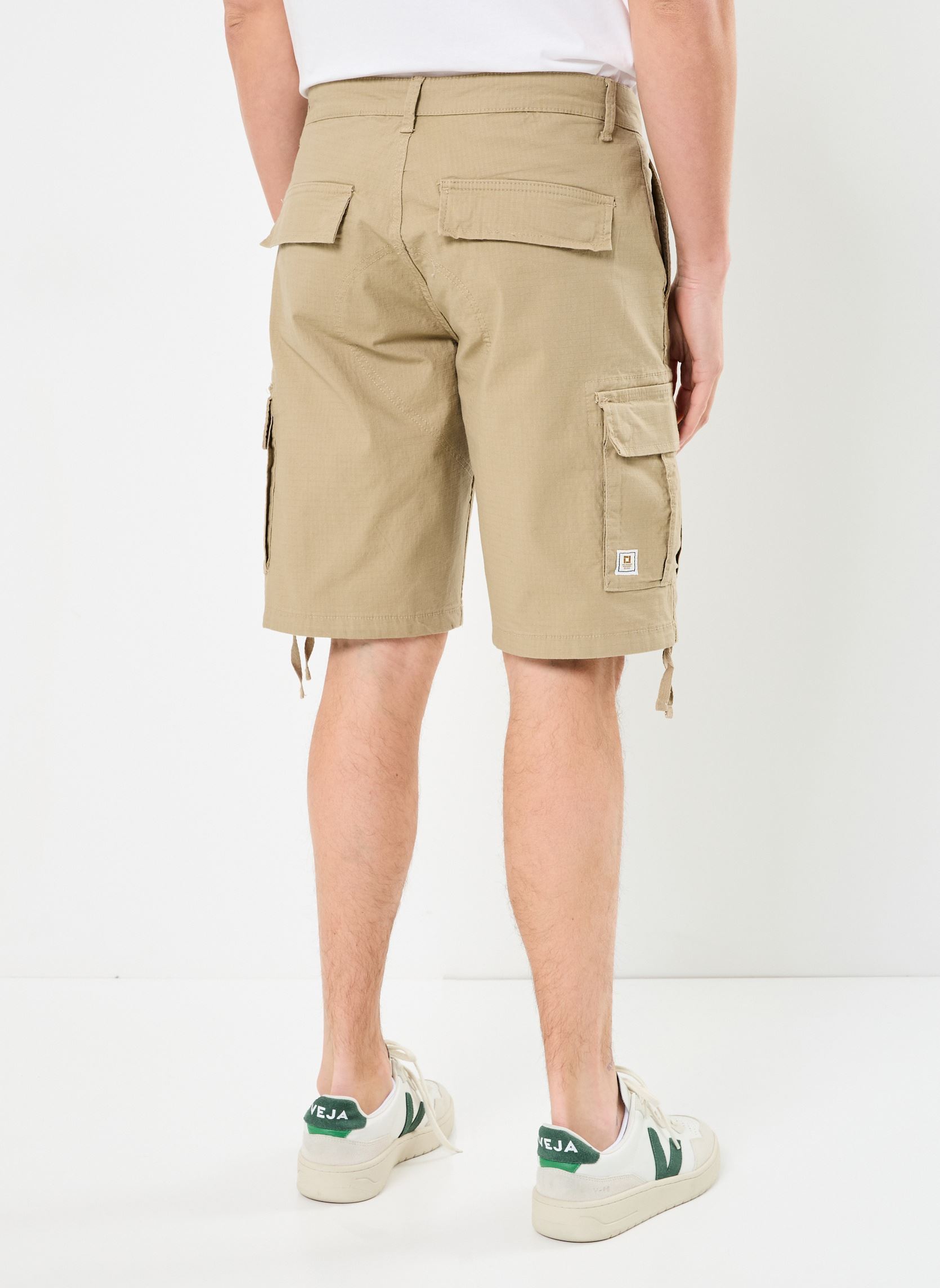 Pantaloncini Cargo Pesanti In Cotone Biologicostone Wash Taupe Brown Da Uomo | IT
