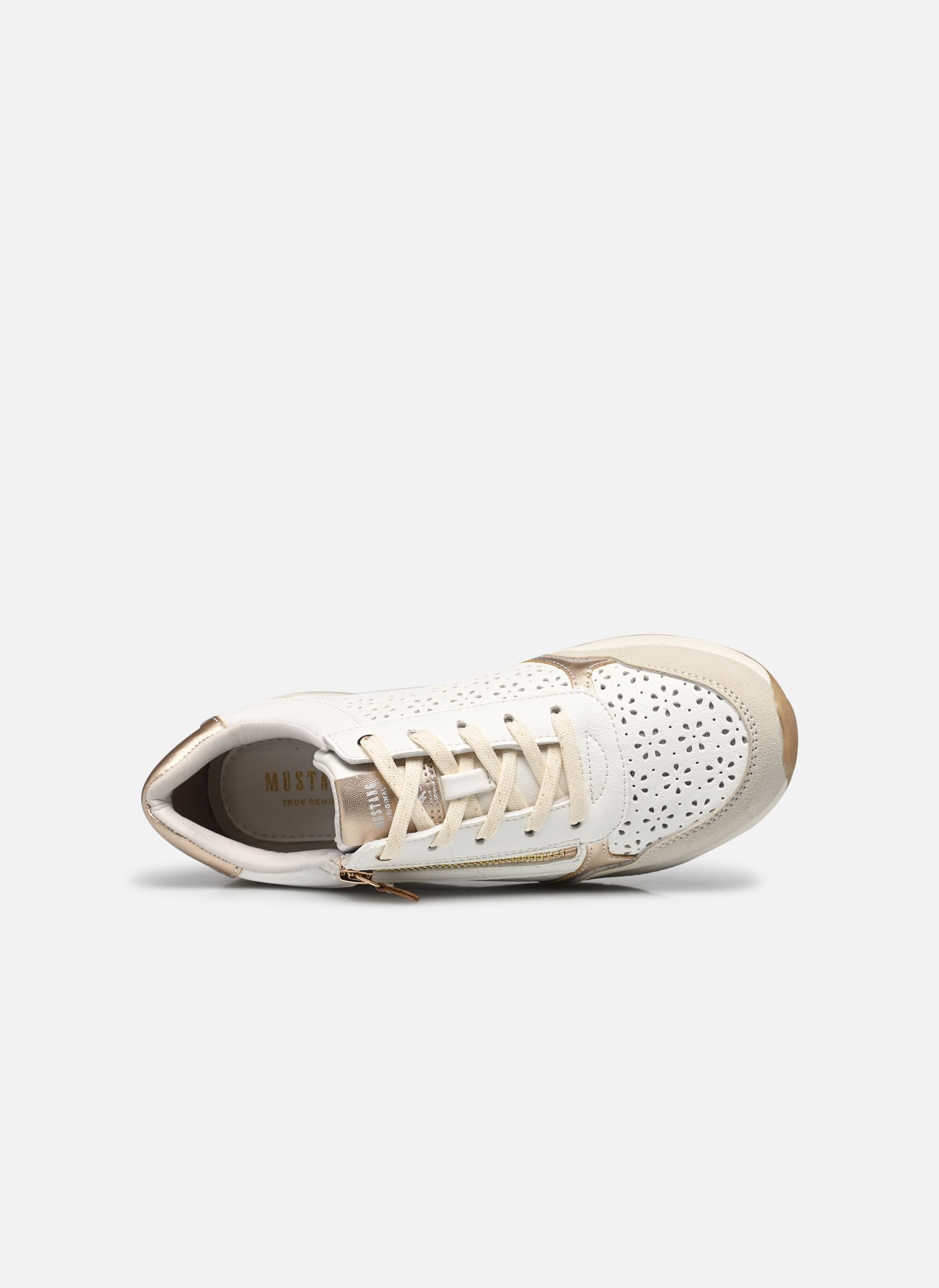 Niedrige Sneaker 1487303 damen weiß Mustang shoes Niedrige Sneaker 1487303 damen weiß Weiß/Gold