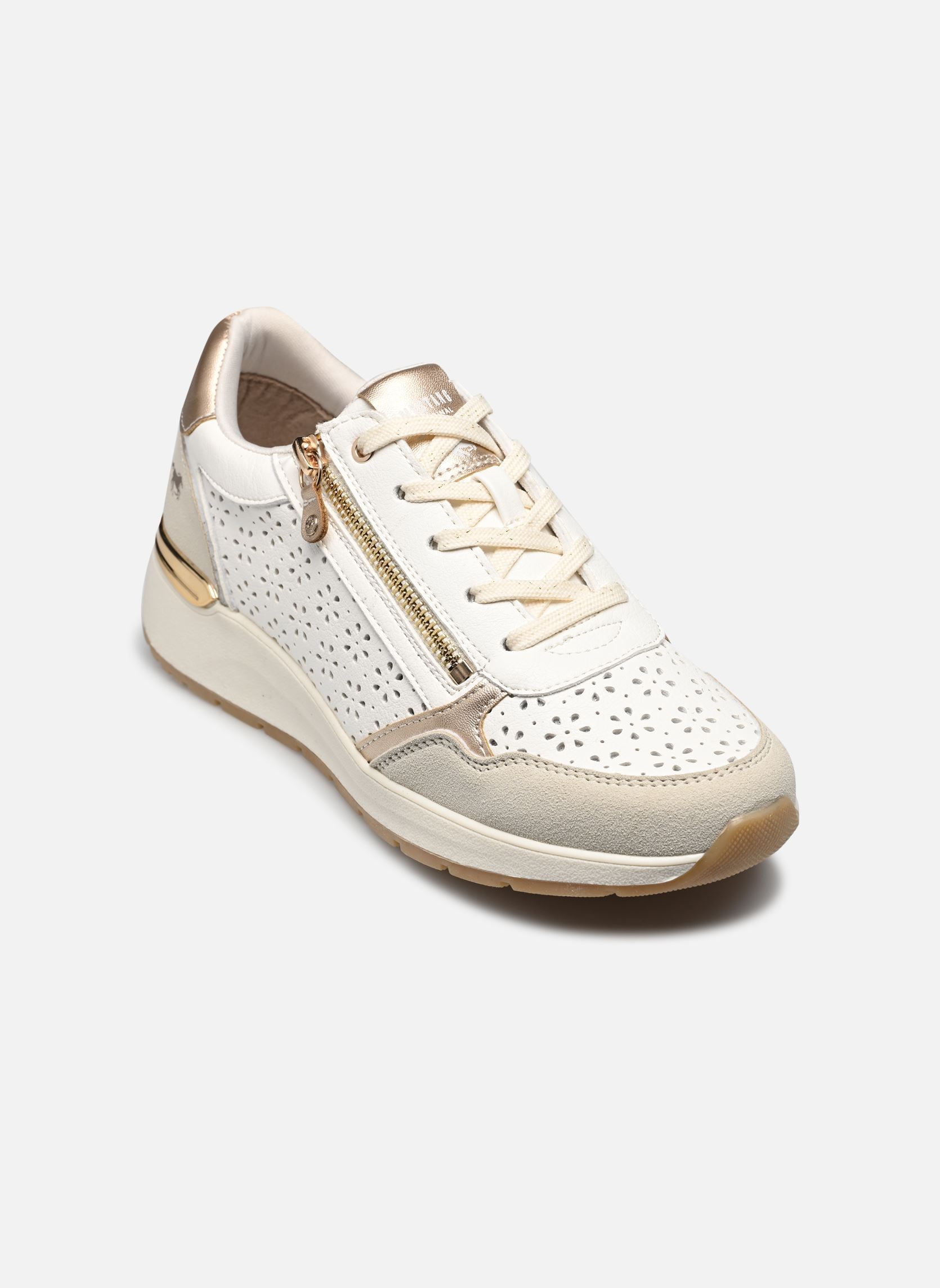 Niedrige Sneaker 1487303 damen weiß Mustang shoes Niedrige Sneaker 1487303 damen weiß Weiß/Gold