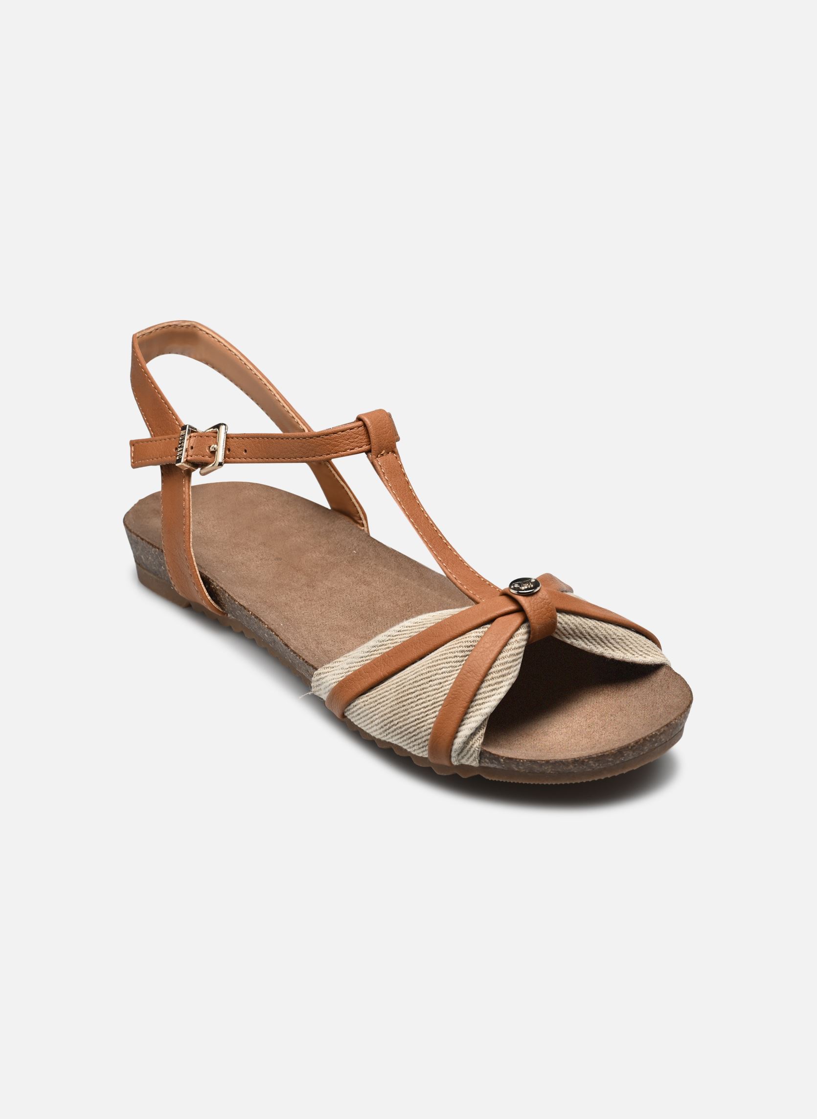 Sandales plates 1307814 femme beige Mustang shoes Sandales plates 1307814 femme beige Jeansbeige