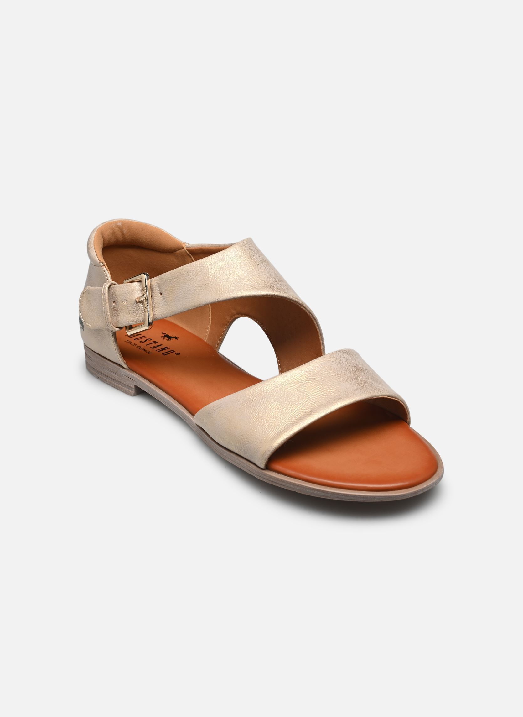 Sandales plates 1388810 femme or et bronze Mustang shoes Sandales plates 1388810 femme or et bronze Gold