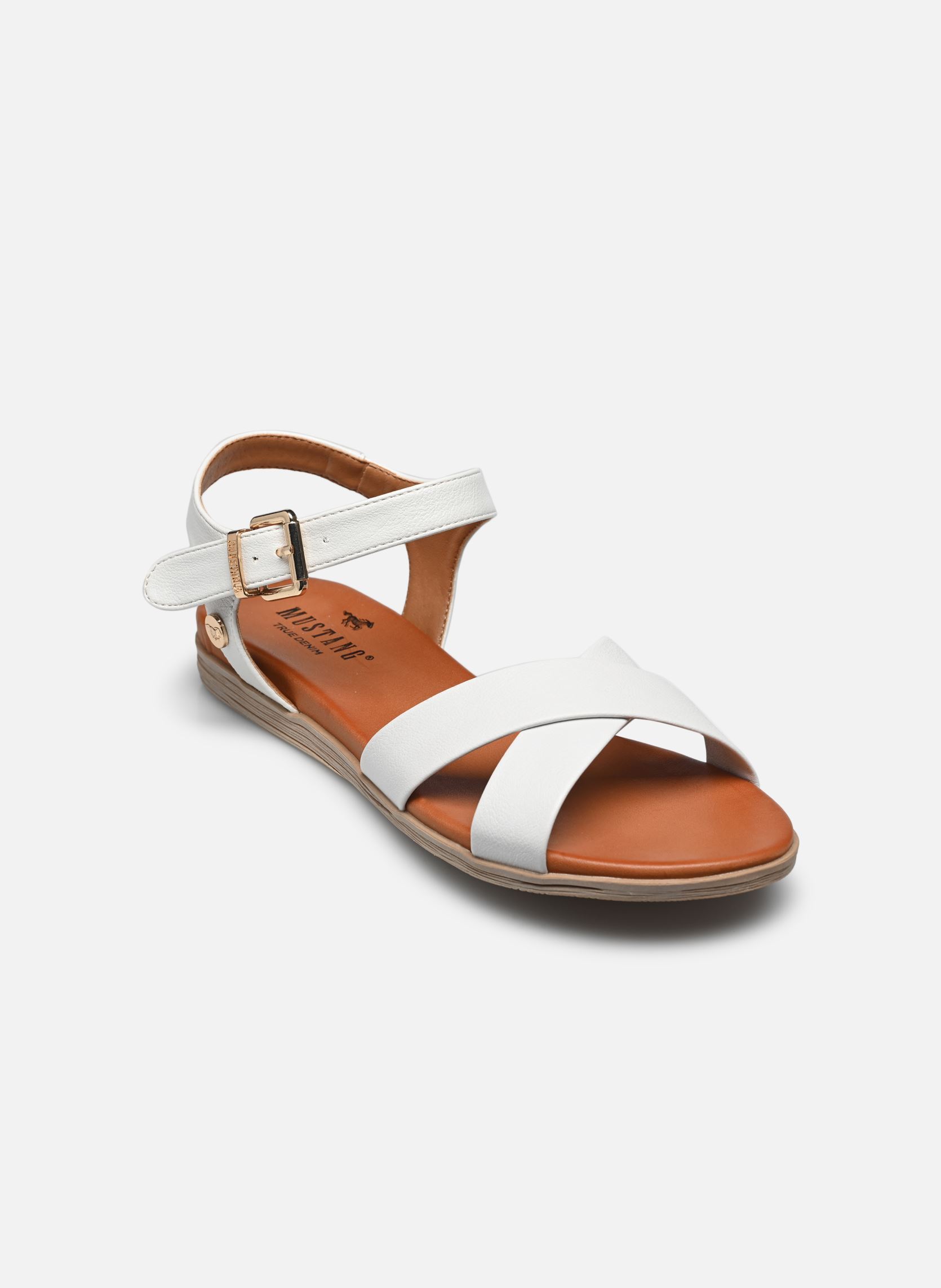 Flache Sandalen 1424808 damen weiß Mustang shoes Flache Sandalen 1424808 damen weiß Weiss
