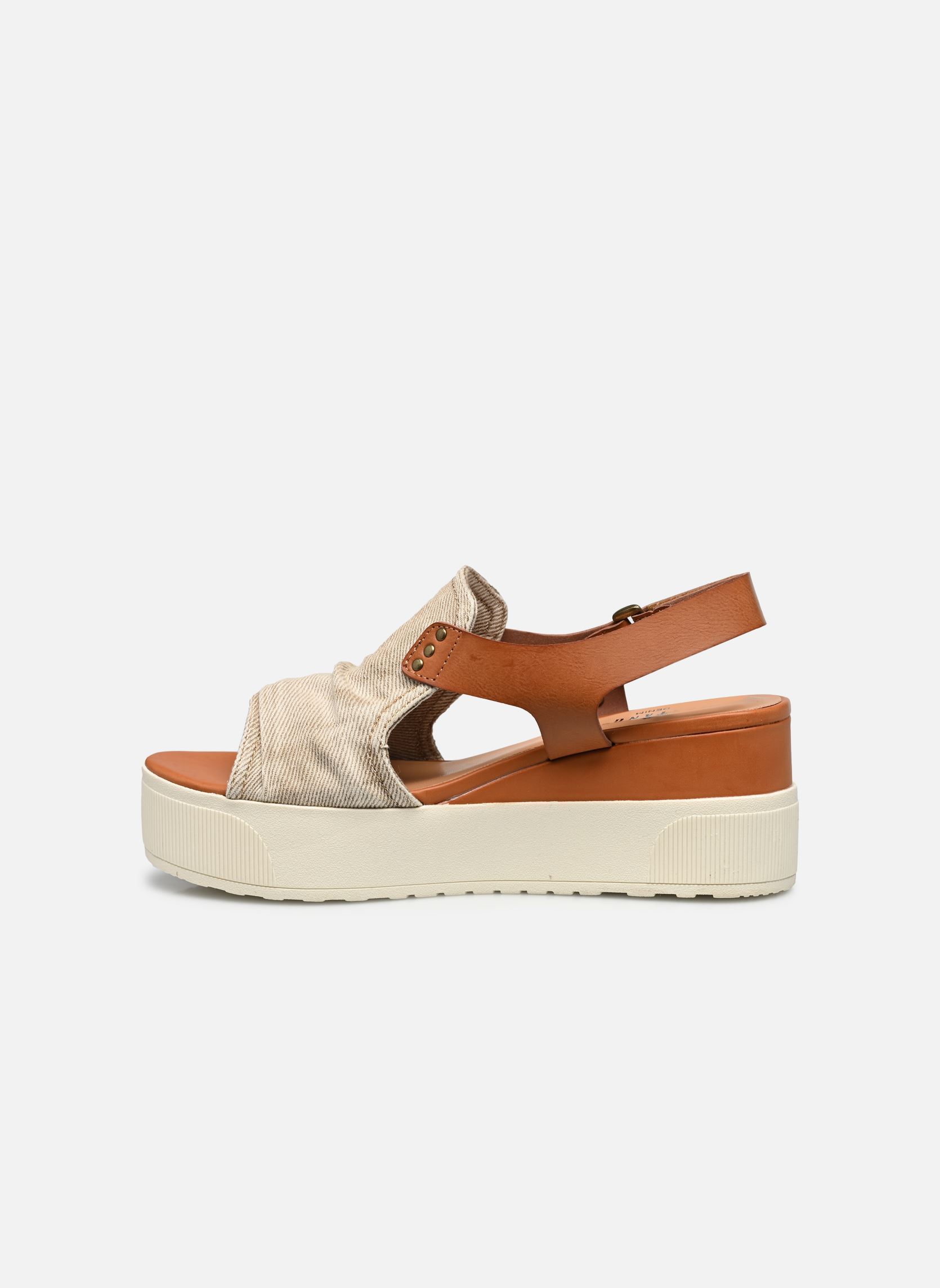 Sandales compensées et plateformes 1459804 femme beige Mustang shoes Sandales compensées et plateformes 1459804 femme beige JEANSBEIGE