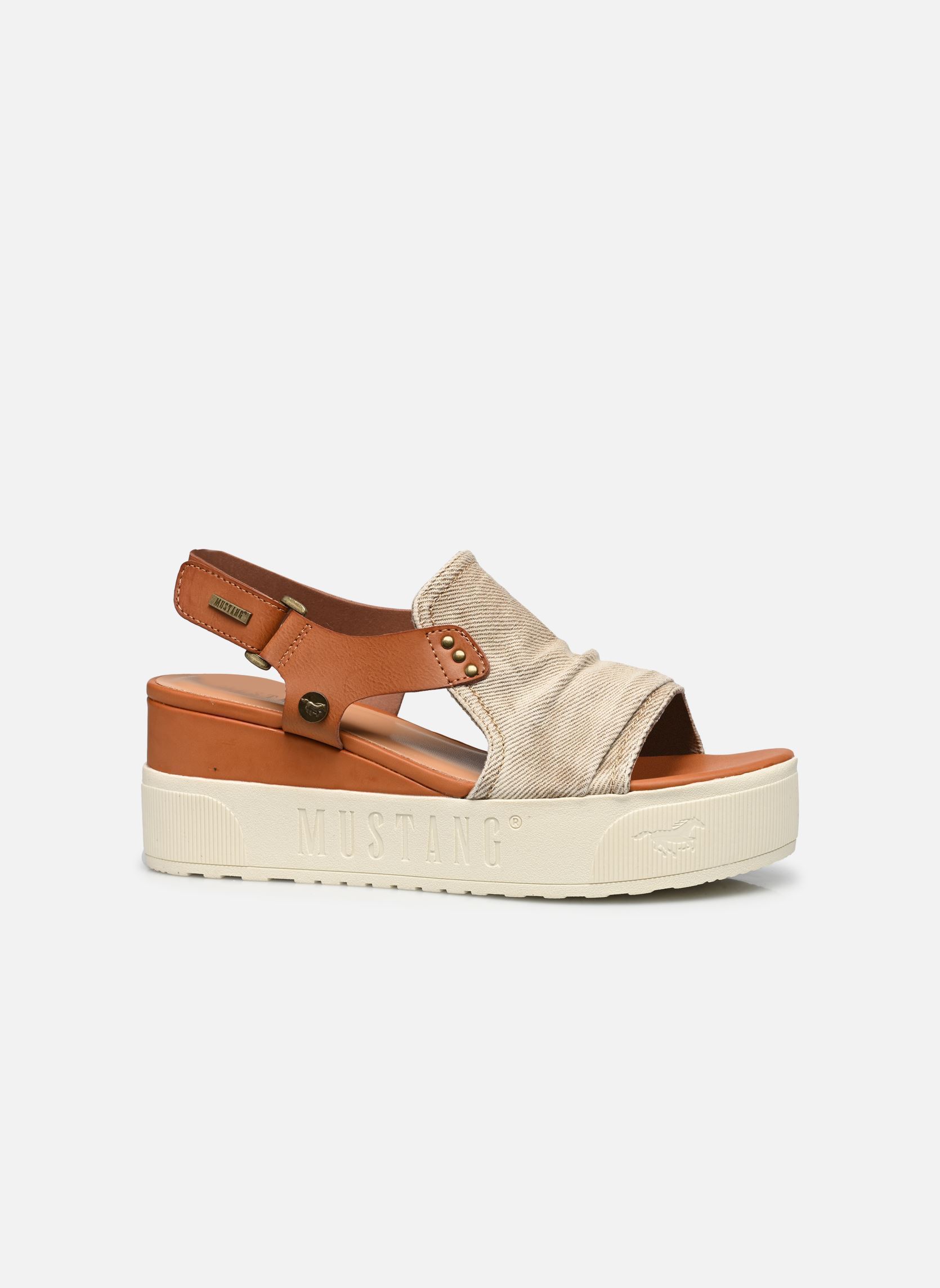 Sandales compensées et plateformes 1459804 femme beige Mustang shoes Sandales compensées et plateformes 1459804 femme beige JEANSBEIGE