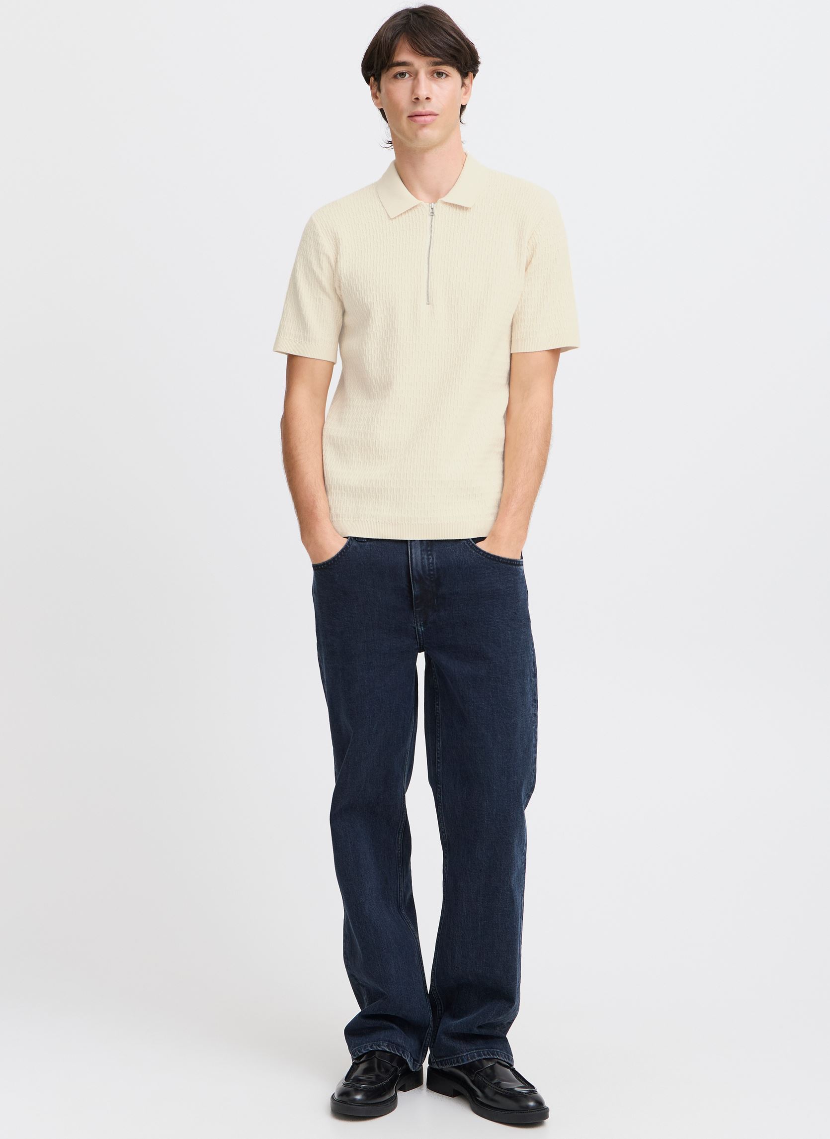 Polos manches courtes CFJOE SS structured polo knit homme blanc Casual Friday Polos manches courtes CFJOE SS structured polo knit homme blanc RUTABAGA