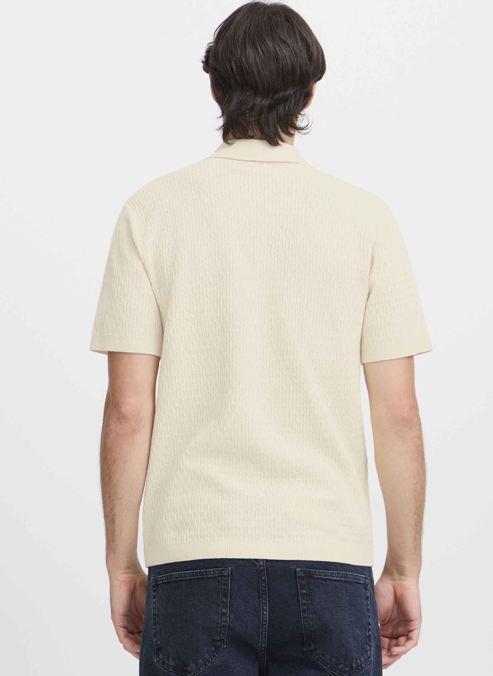 Polos manches courtes CFJOE SS structured polo knit homme blanc Casual Friday Polos manches courtes CFJOE SS structured polo knit homme blanc RUTABAGA