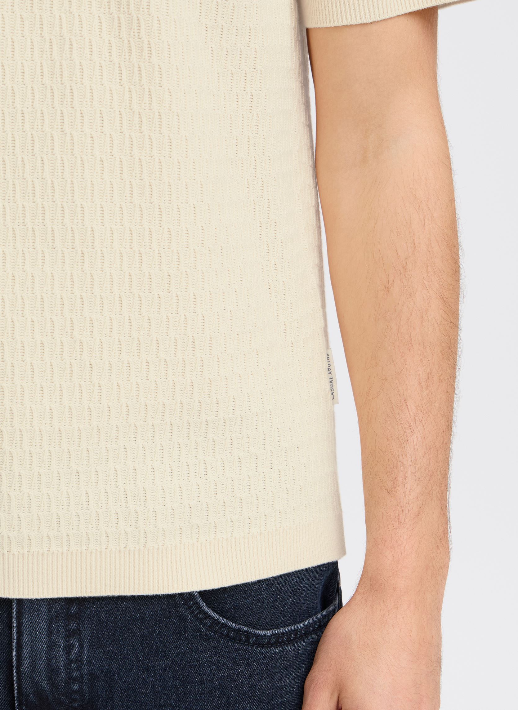Polos manches courtes CFJOE SS structured polo knit homme blanc Casual Friday Polos manches courtes CFJOE SS structured polo knit homme blanc RUTABAGA
