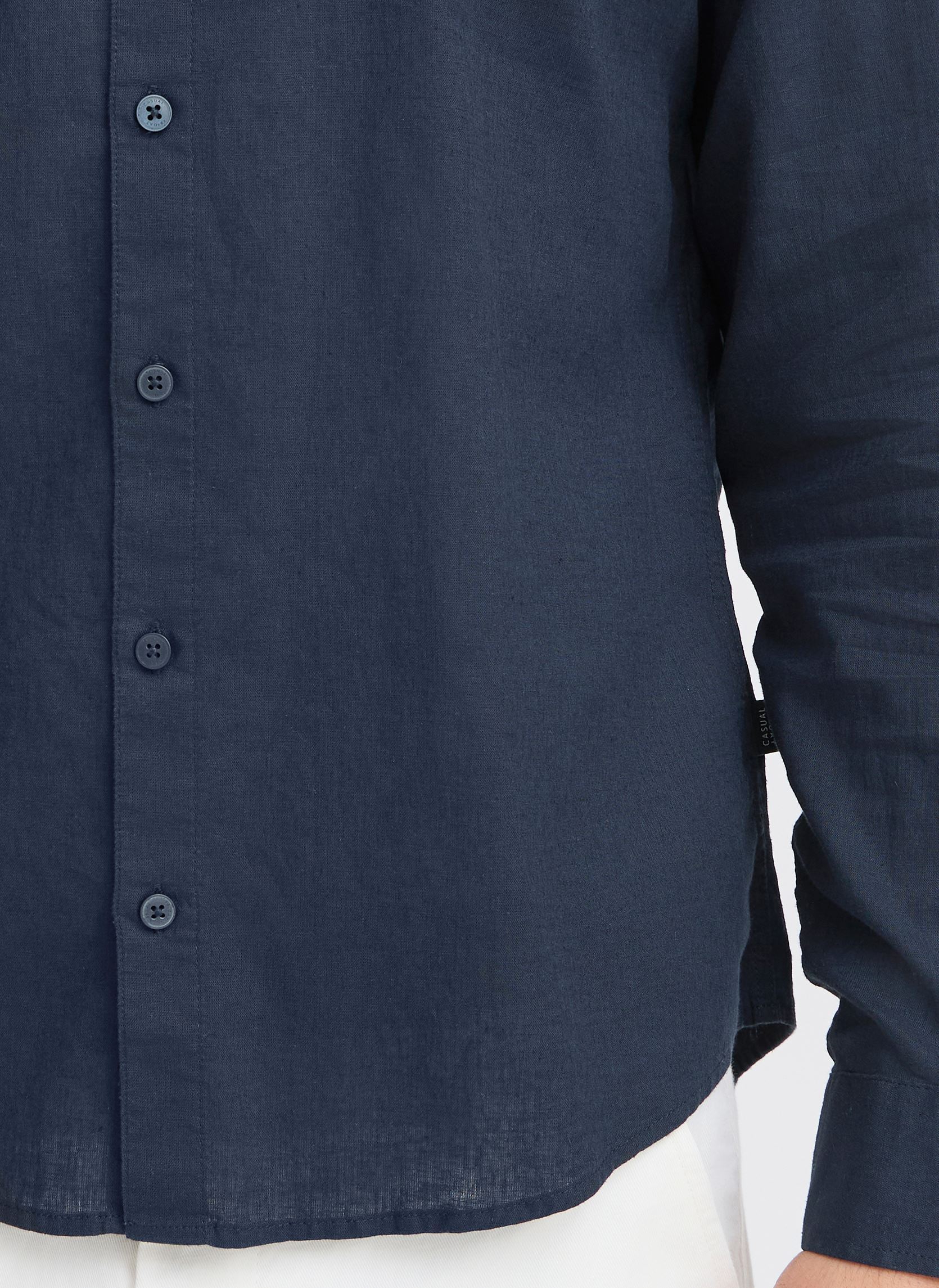 Hemden CFANTON 0053 BD LS linen mix shirt heren blauw Casual Friday Hemden CFANTON 0053 BD LS linen mix shirt heren blauw DARK NAVY