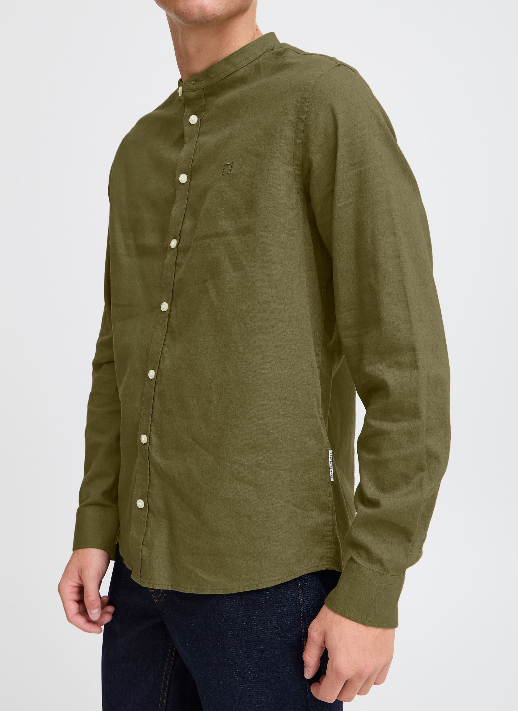 Chemises CFANTON 0053 CC LS linen mix shirt homme vert Casual Friday Chemises CFANTON 0053 CC LS linen mix shirt homme vert WINTER MOSS