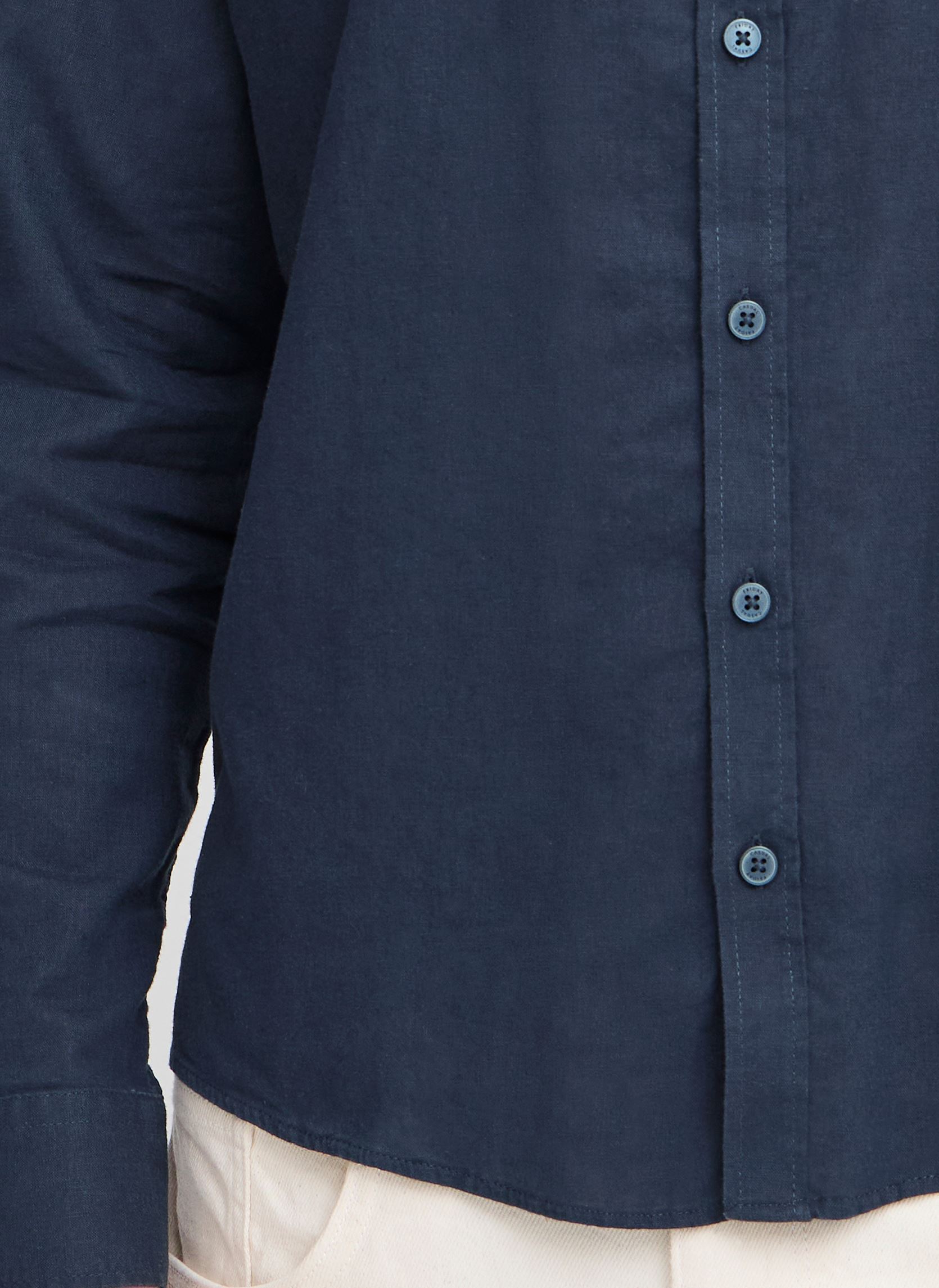 Hemden CFANTON 0053 CC LS linen mix shirt heren blauw Casual Friday Hemden CFANTON 0053 CC LS linen mix shirt heren blauw DARK NAVY