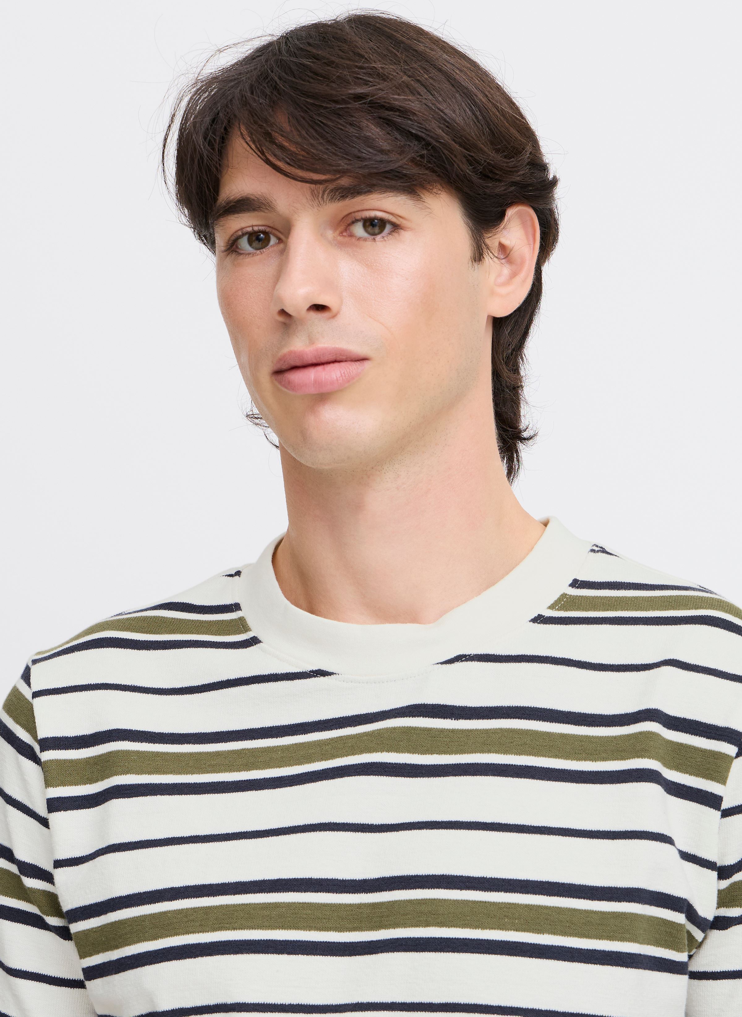 Tee-shirts manches courtes CFFRANKIE structured striped tee homme blanc Casual Friday Tee-shirts manches courtes CFFRANKIE structured striped tee homme blanc WINTER MOSS
