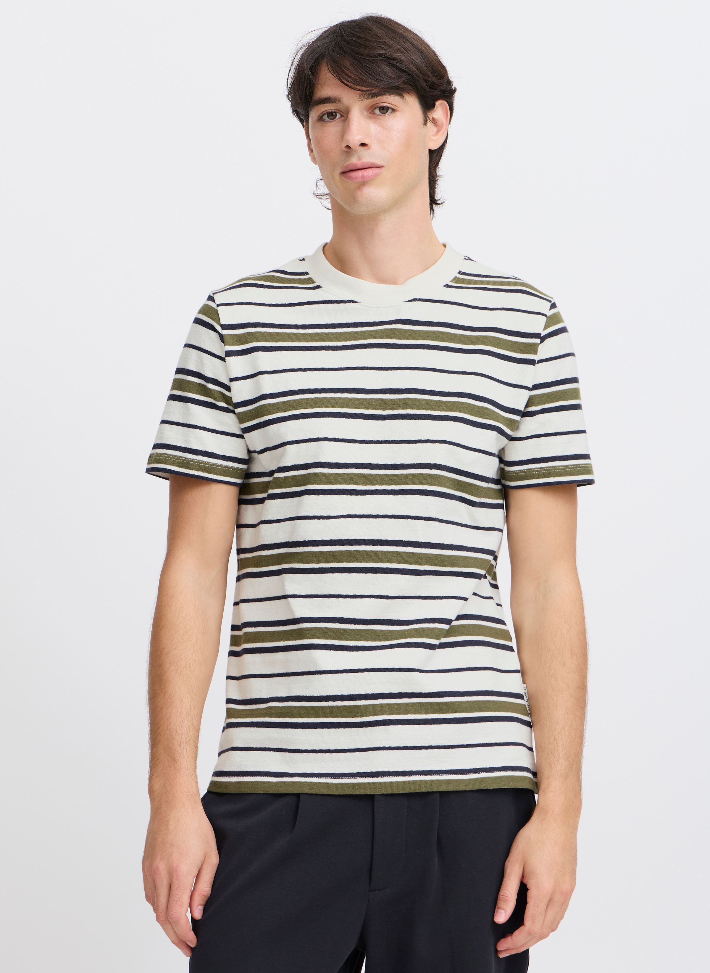 Tee-shirts manches courtes CFFRANKIE structured striped tee homme blanc Casual Friday Tee-shirts manches courtes CFFRANKIE structured striped tee homme blanc WINTER MOSS